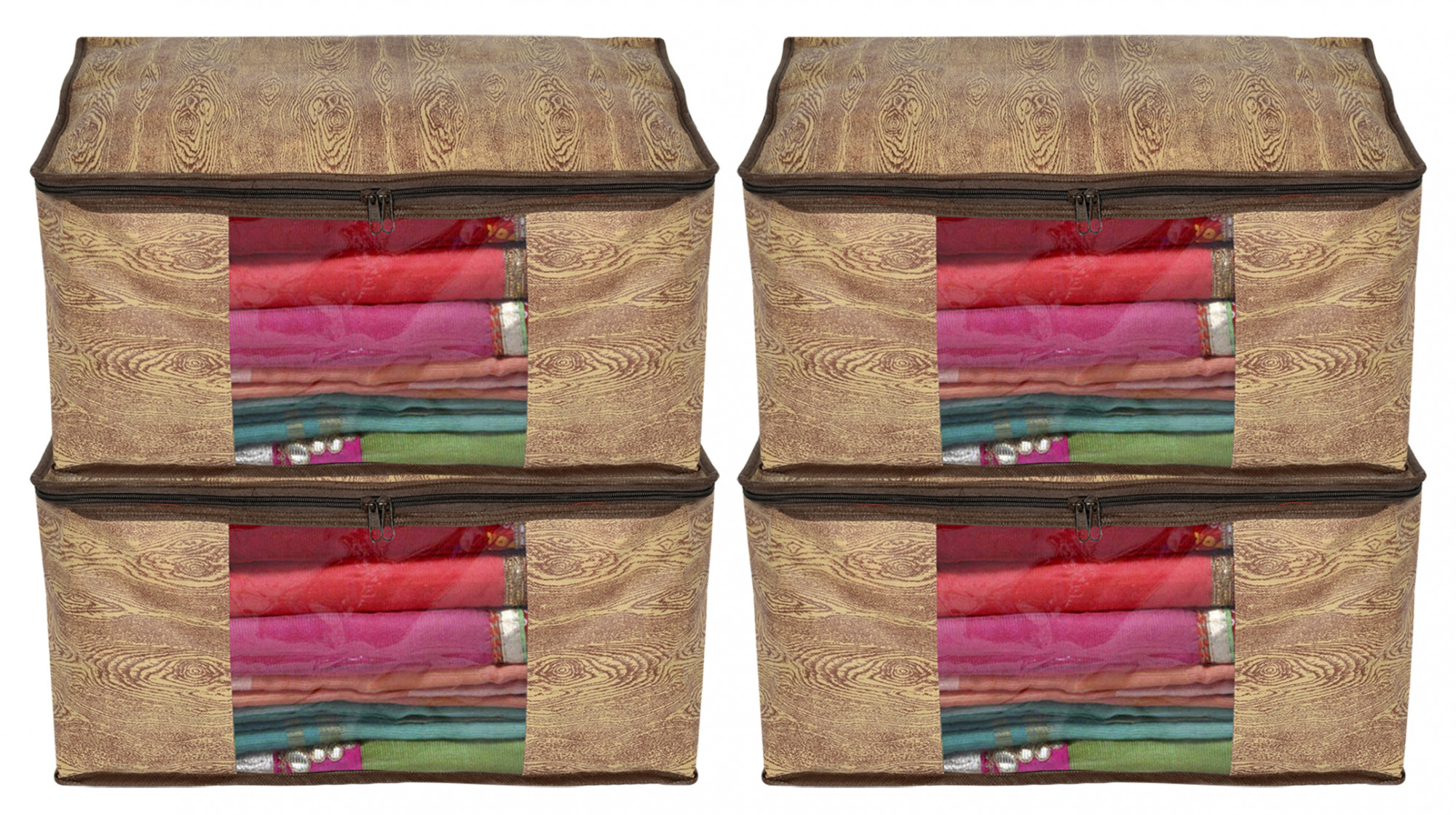Kuber Industries Laminated Jewellery Box/Organizer with 10 Transparent Pouch For Keeps Your Jewellery,Earrings, Necklaces Organized And Secure (Gold)