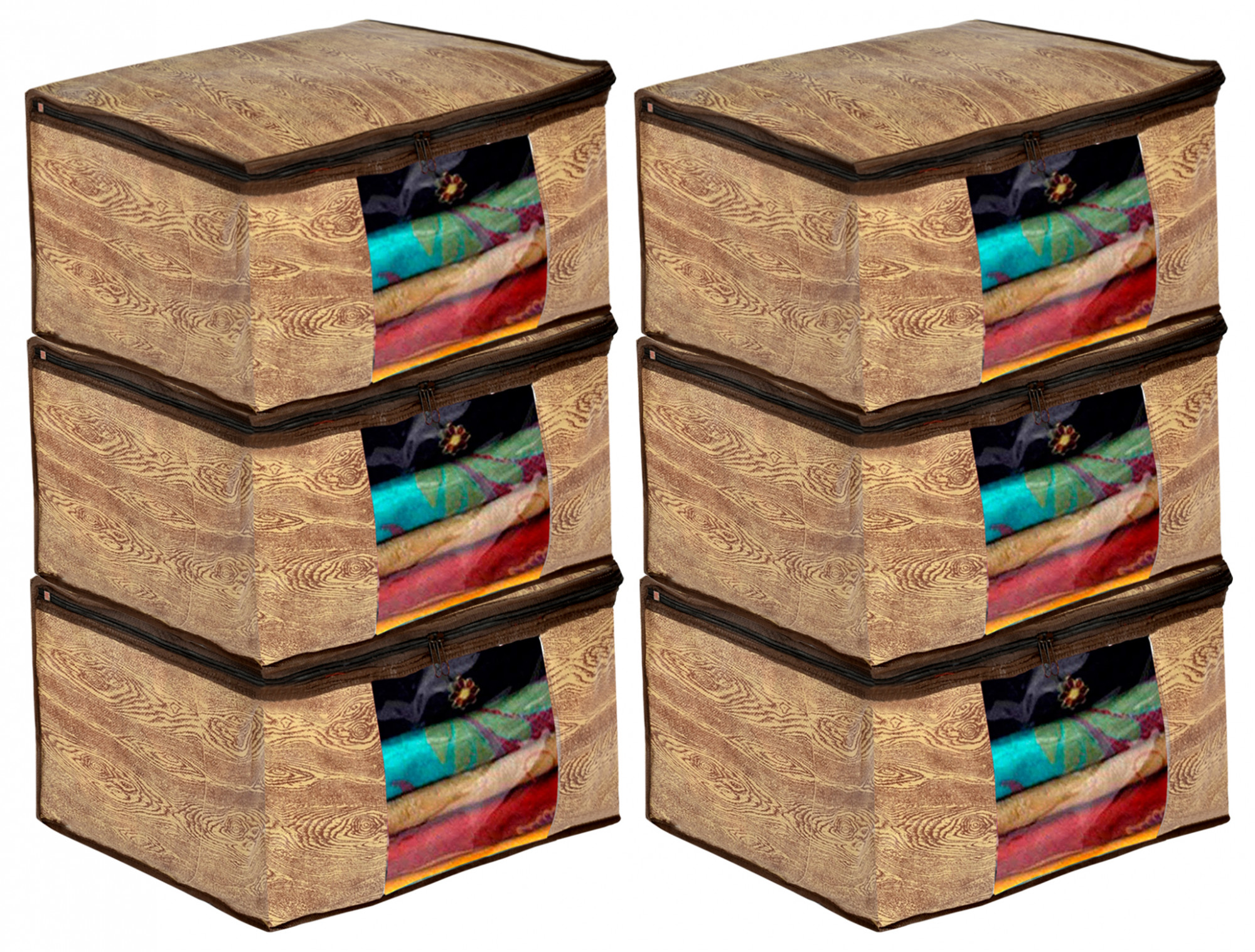 Kuber Industries Laminated Jewellery Box/Organizer with 10 Transparent Pouch For Keeps Your Jewellery,Earrings, Necklaces Organized And Secure (Gold)
