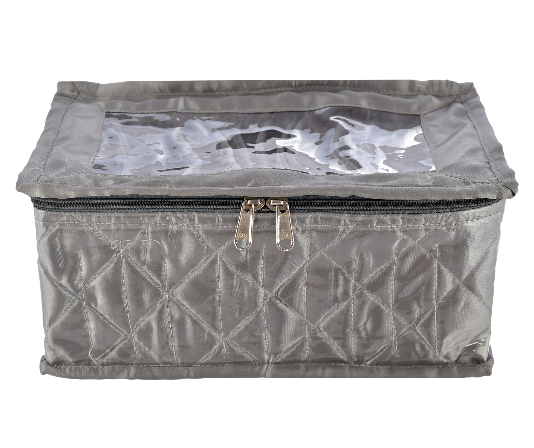 Kuber Industries Laminated PVC Multipurpose Jewellery Organizer With 10 Tranasparent Pouches (Grey)-HS43KUBMART26833