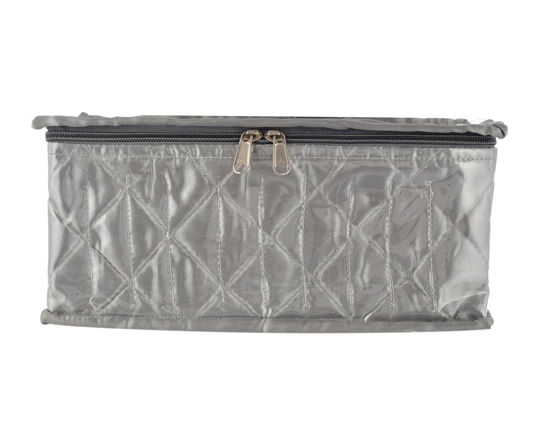 Kuber Industries Laminated PVC Multipurpose Jewellery Organizer With 10 Tranasparent Pouches (Grey)-HS43KUBMART26833