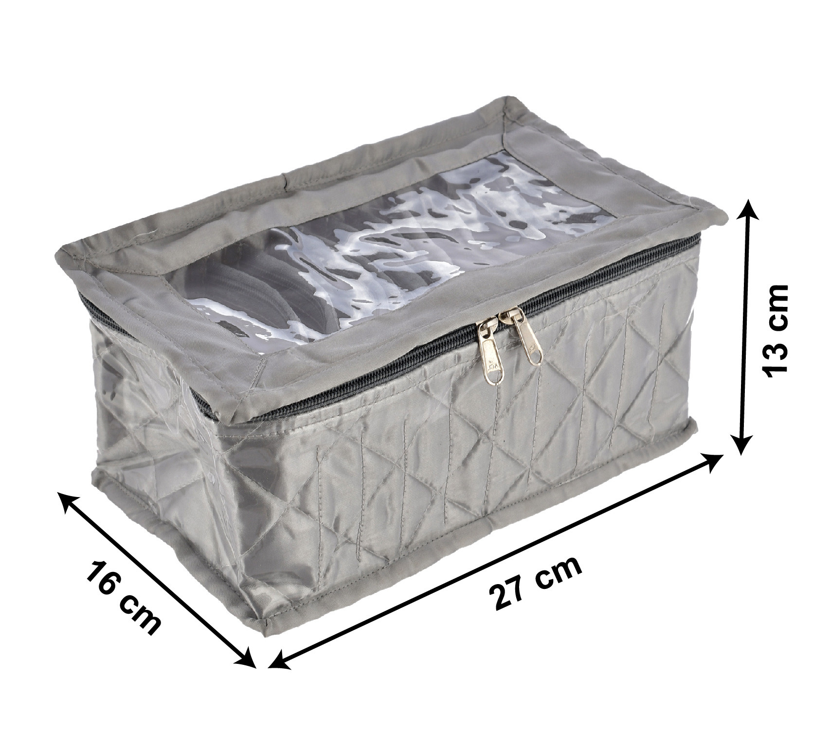 Kuber Industries Laminated PVC Multipurpose Jewellery Organizer With 10 Tranasparent Pouches (Grey)-HS43KUBMART26833