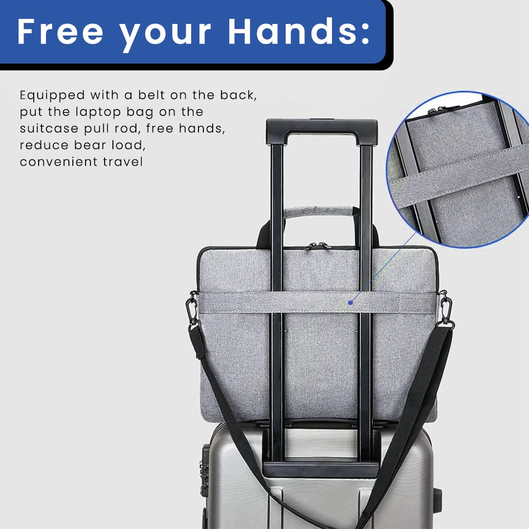 Kuber Industries Laptop Bag|Oxford Foam Padded Compartment|Detachable Strap Shoulder Bag|Laptop Bag For Men & Women|Compatible With 13â€,14â€,15â€ Devices|Grey