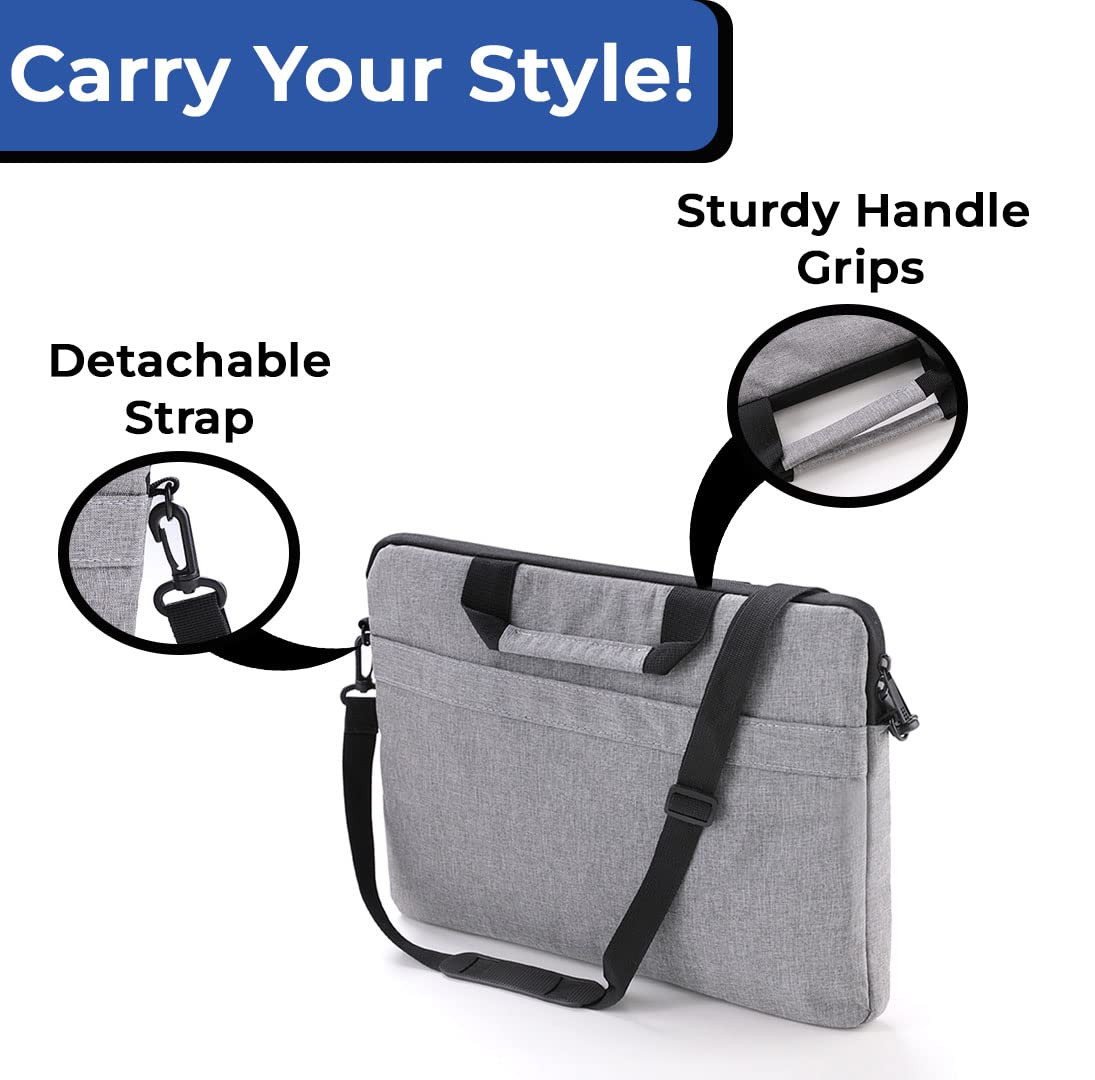 Kuber Industries Laptop Bag|Oxford Foam Padded Compartment|Detachable Strap Shoulder Bag|Laptop Bag For Men & Women|Compatible With 13â€,14â€,15â€ Devices|Grey