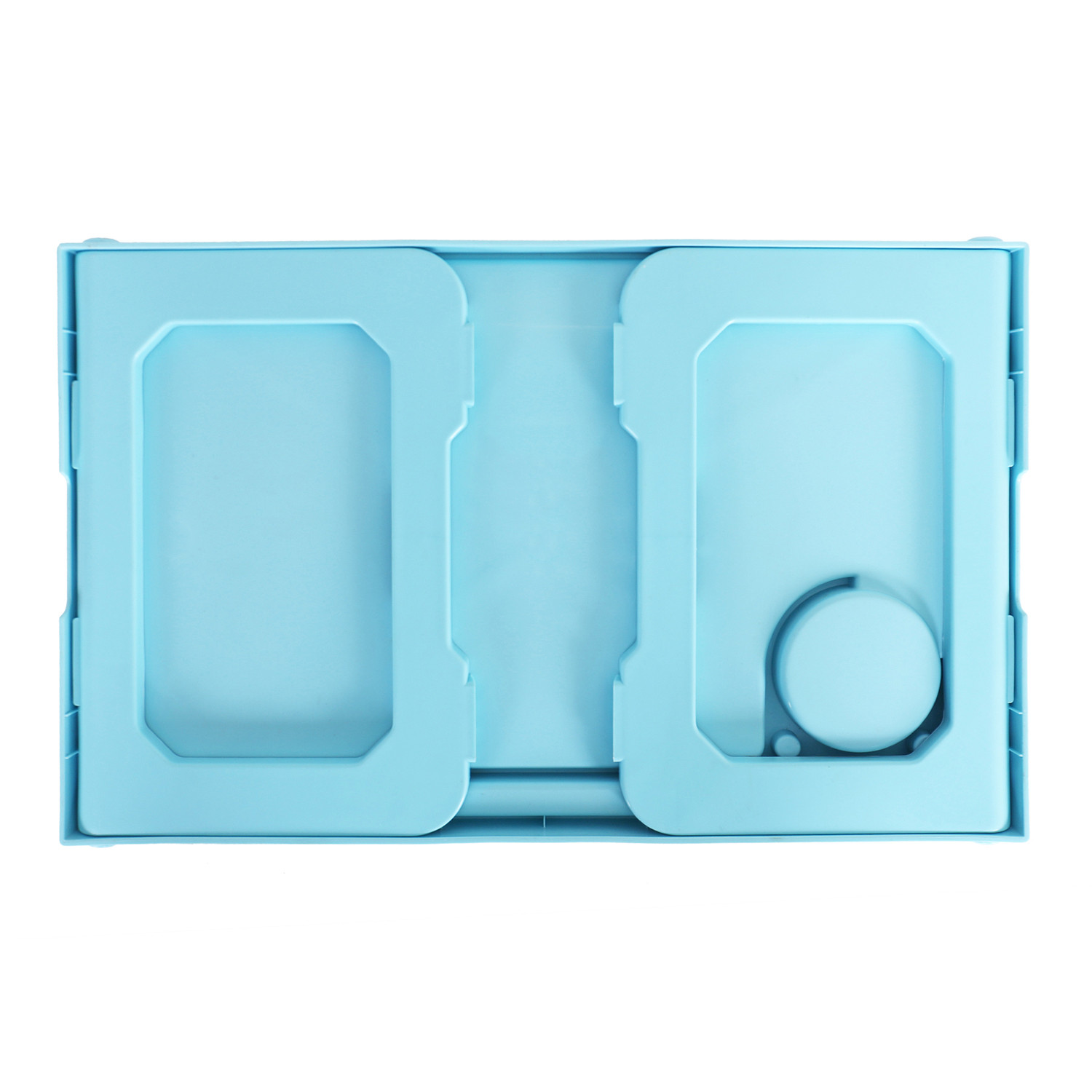 Kuber Industries Laptop Table with Cup Holder|Foldable Study Table|Mac Holder|Portable Plastic Breakfast Table|Desk for Bed & Non-Slip Legs (Mint Green)