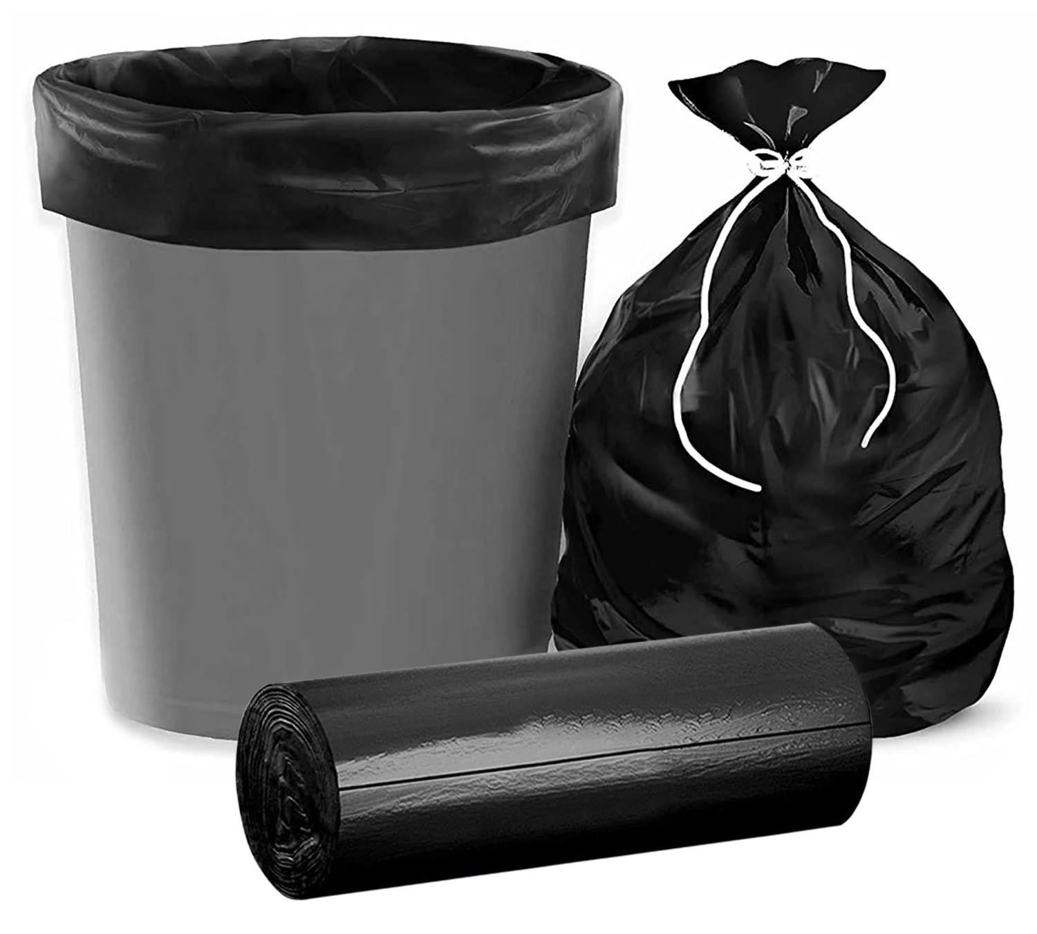 Kuber Industries Large Biodegradable Garbage Bags, Dustbin Bags, Trash Bags For Kitchen, Office, Warehouse, Pantry or Washroom, 24x30 Inches (Black)-HS41KUBMART24040