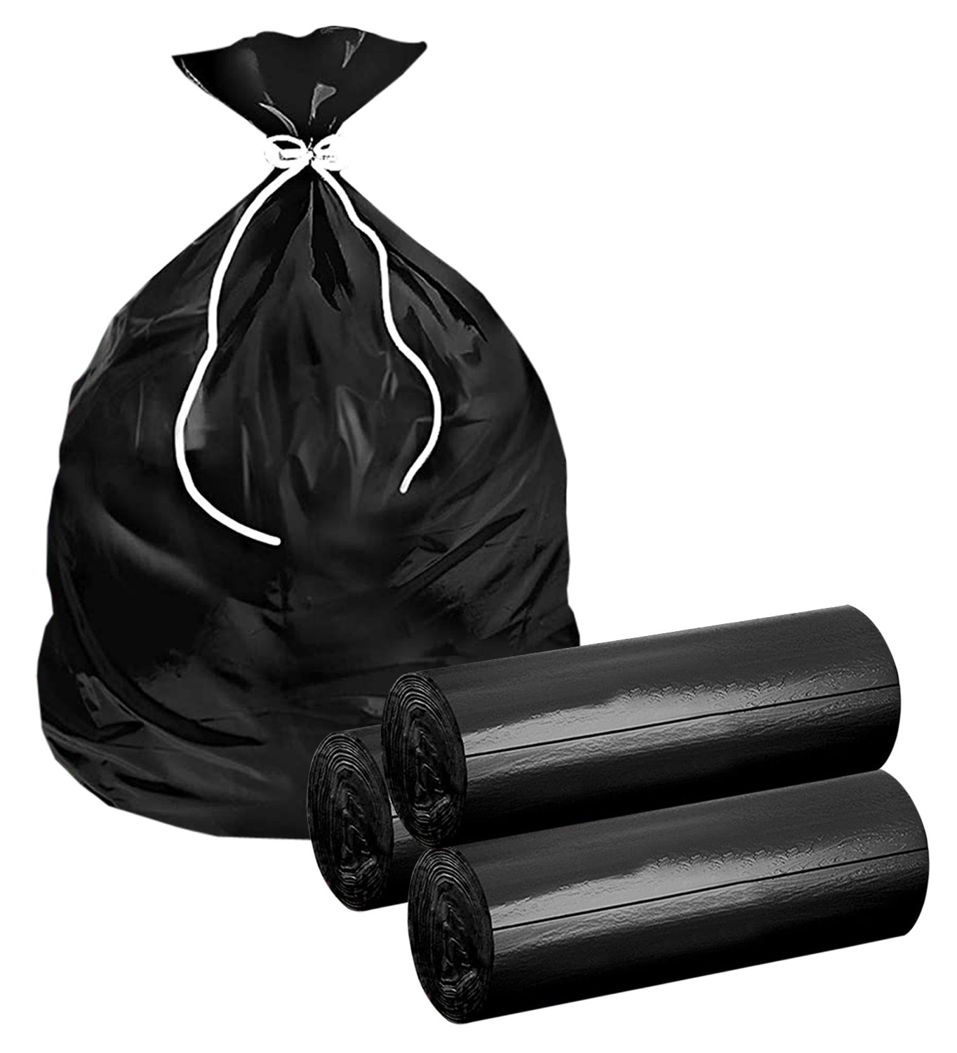 Kuber Industries Large Biodegradable Garbage Bags, Dustbin Bags, Trash Bags For Kitchen, Office, Warehouse, Pantry or Washroom, 24x30 Inches (Black)-HS41KUBMART24040