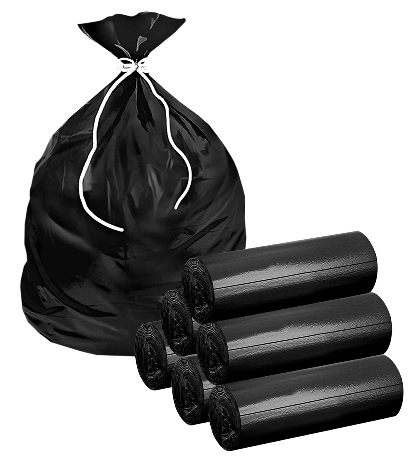 Kuber Industries Large Biodegradable Garbage Bags, Dustbin Bags, Trash Bags For Kitchen, Office, Warehouse, Pantry or Washroom, 24x30 Inches (Black)-HS41KUBMART24040