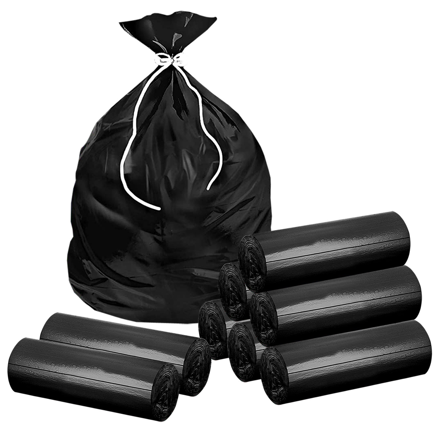 Kuber Industries Large Biodegradable Garbage Bags, Dustbin Bags, Trash Bags For Kitchen, Office, Warehouse, Pantry or Washroom, 24x30 Inches (Black)-HS41KUBMART24040