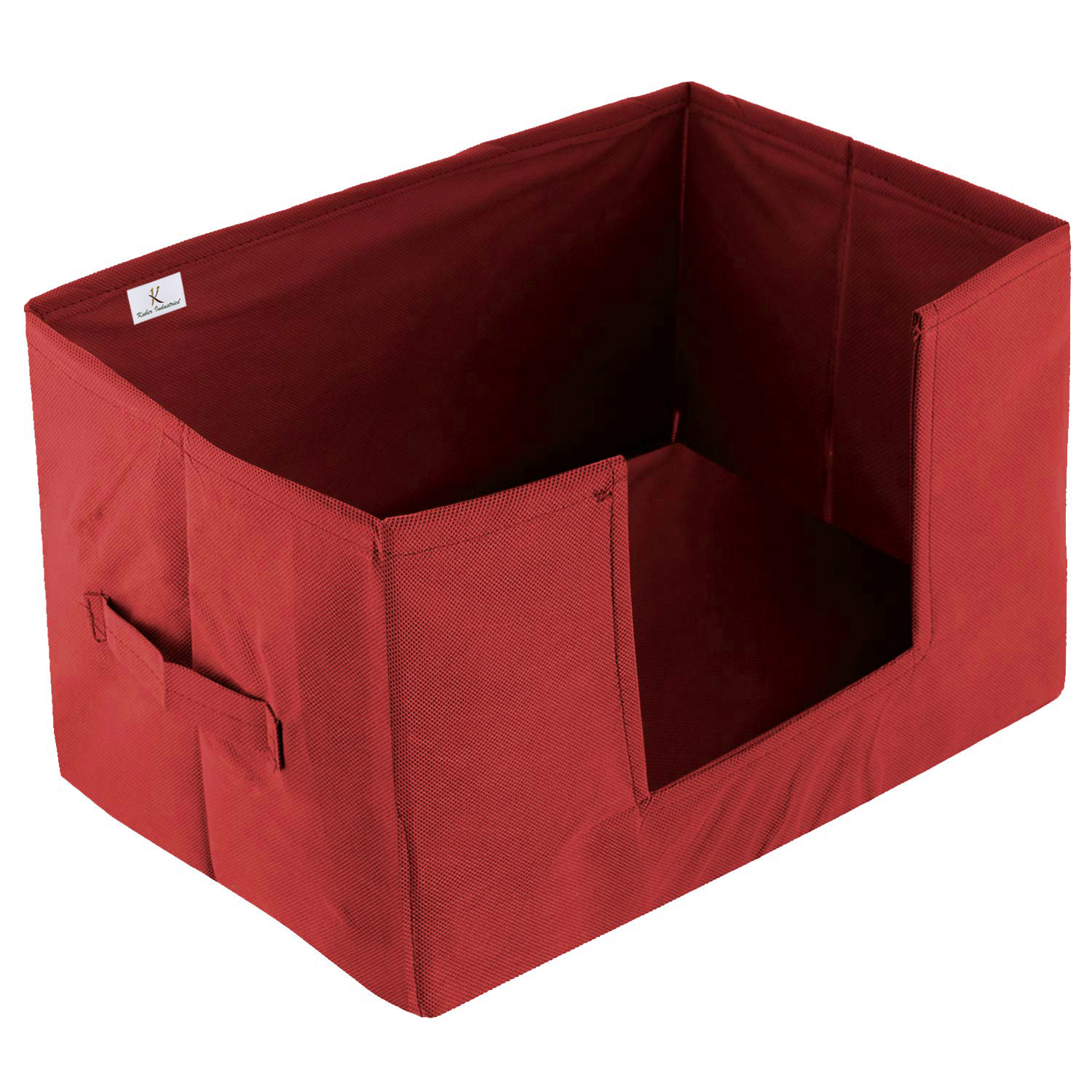 Kuber Industries Large Capacity Space Saver Closet, Stackable and Foldable Saree, Clothes Storage Bag, Non-Woven Rectangle Cloth Saree Stacker Wardrobe Organizer (Red)-33_S_KUBQMART11431