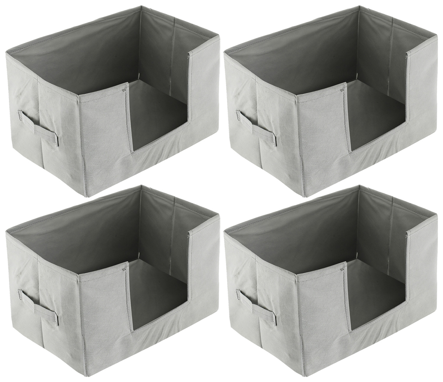 Kuber Industries Large Capacity Space Saver Closet, Stackable and Foldable Saree, Clothes Storage Bag, Non-Woven Rectangle Cloth Saree Stacker Wardrobe Organizer (Grey) -CTKTC39105