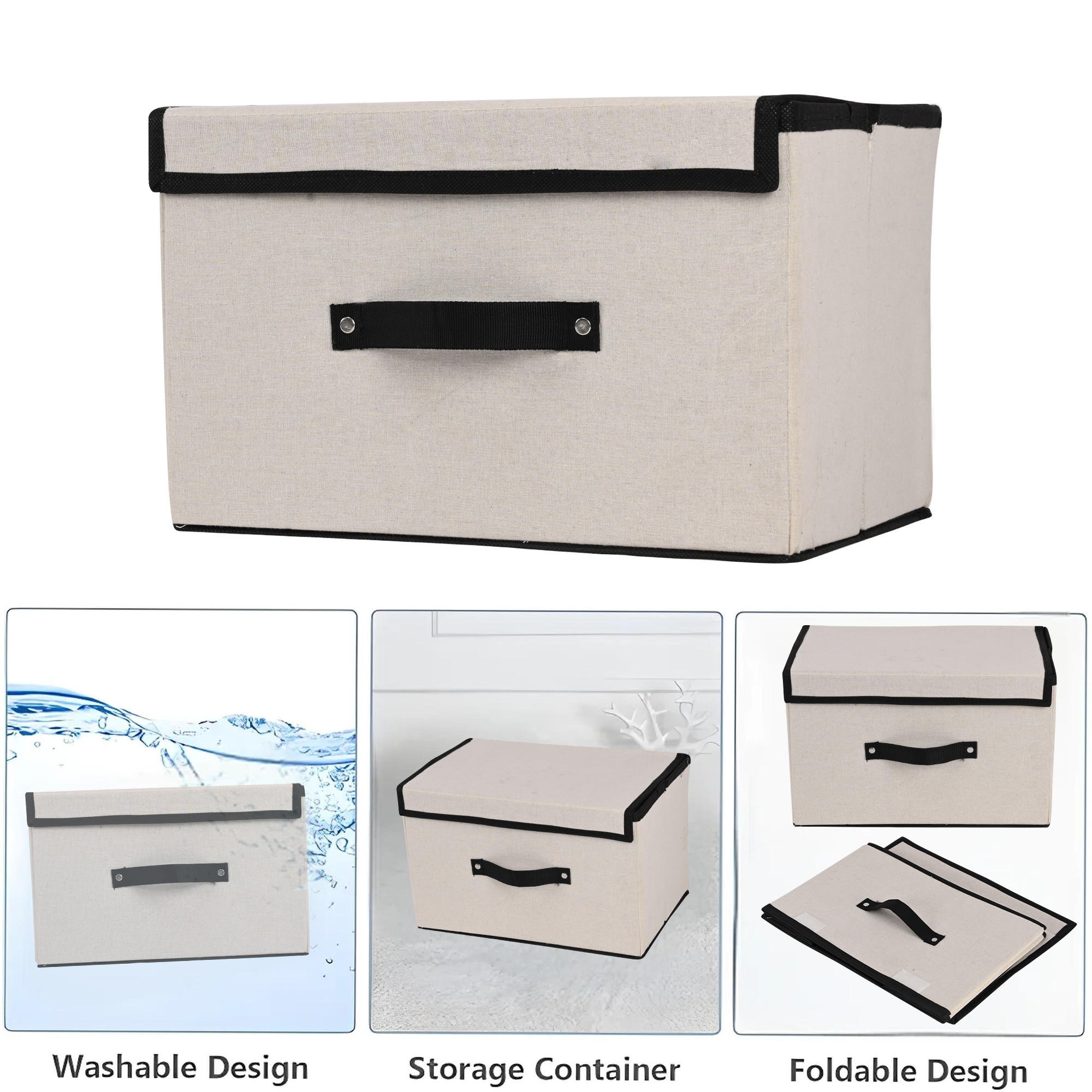 Kuber Industries Large Clothes Drawer Organiser For Wardrobe With Lid  DressSocksInnerwear Storage Closet Organiser Box -White