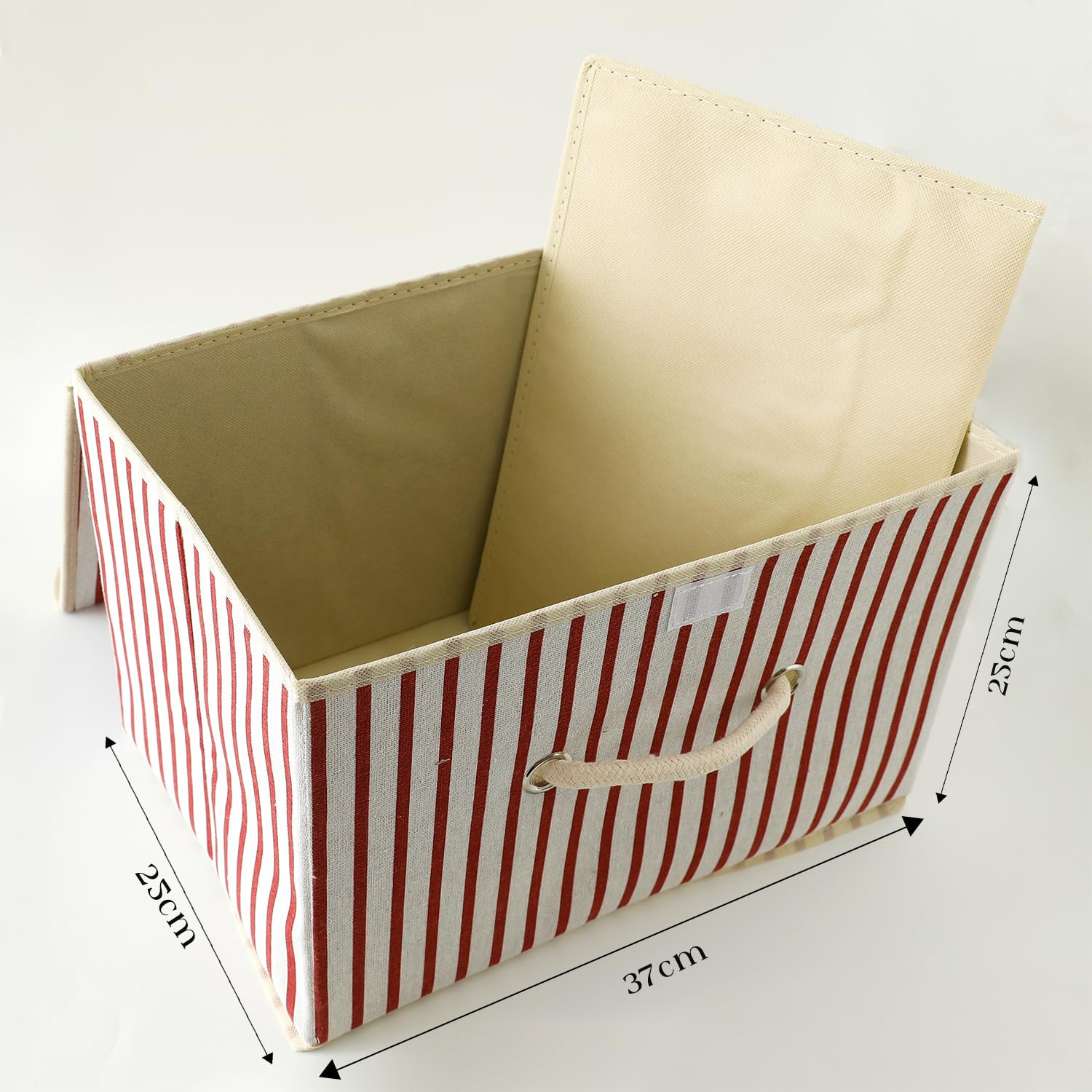 Kuber Industries Large Foldable Storage Box With Lid|Toys Storage Bin|Wardrobe Organizer For clothes|Front Handle & Sturdy (Red)