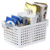 Kuber Industries Large Hollow Storage Basket With Handle|Kitchen &amp; Home Organizer For Wardrobe|Tray For Toys, Fruits, Books (White)