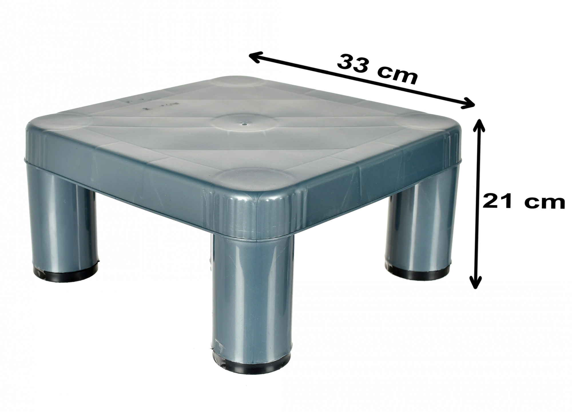 Kuber Industries Large Multipurposes Square Plastic Seating Stool/Patla (Grey)