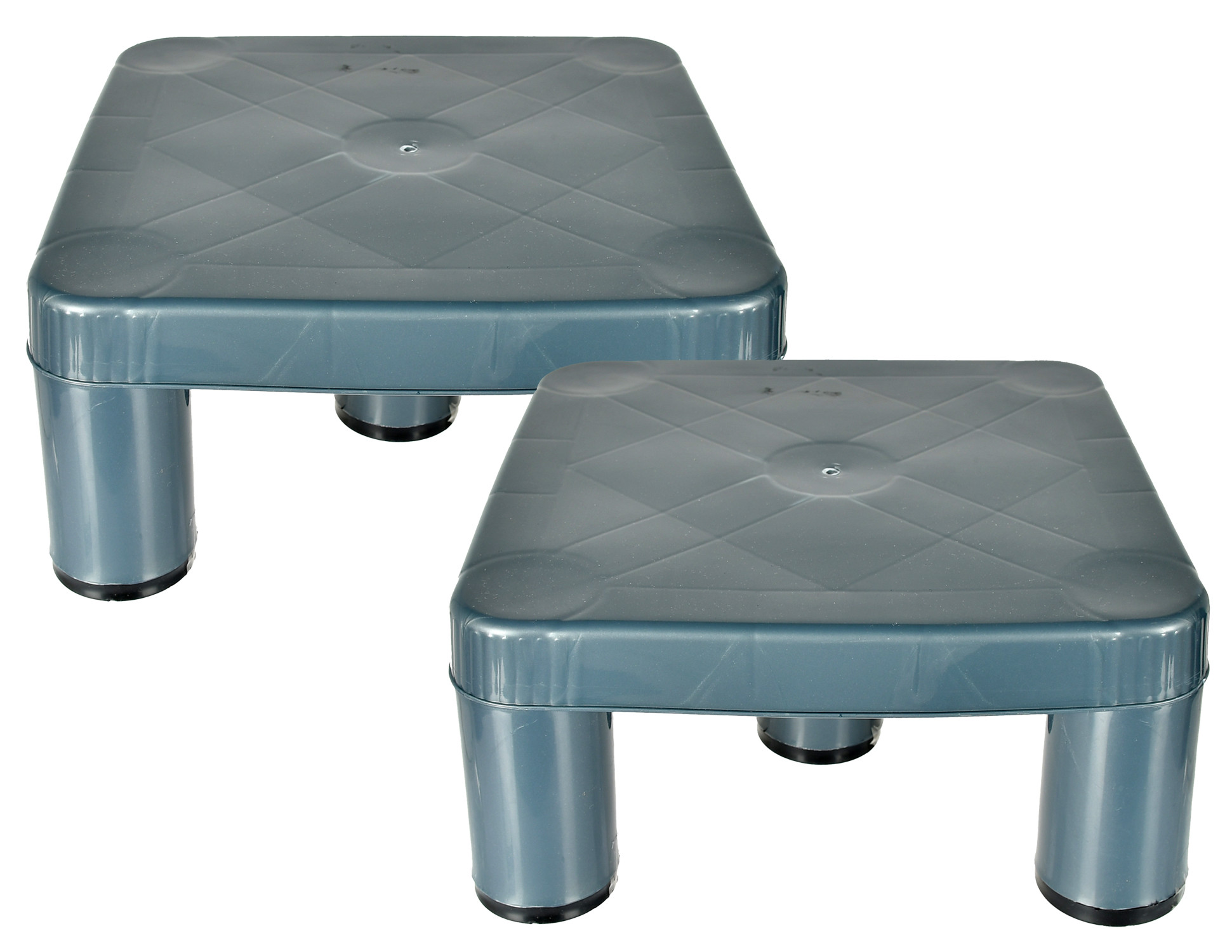 Kuber Industries Large Multipurposes Square Plastic Seating Stool/Patla (Grey)