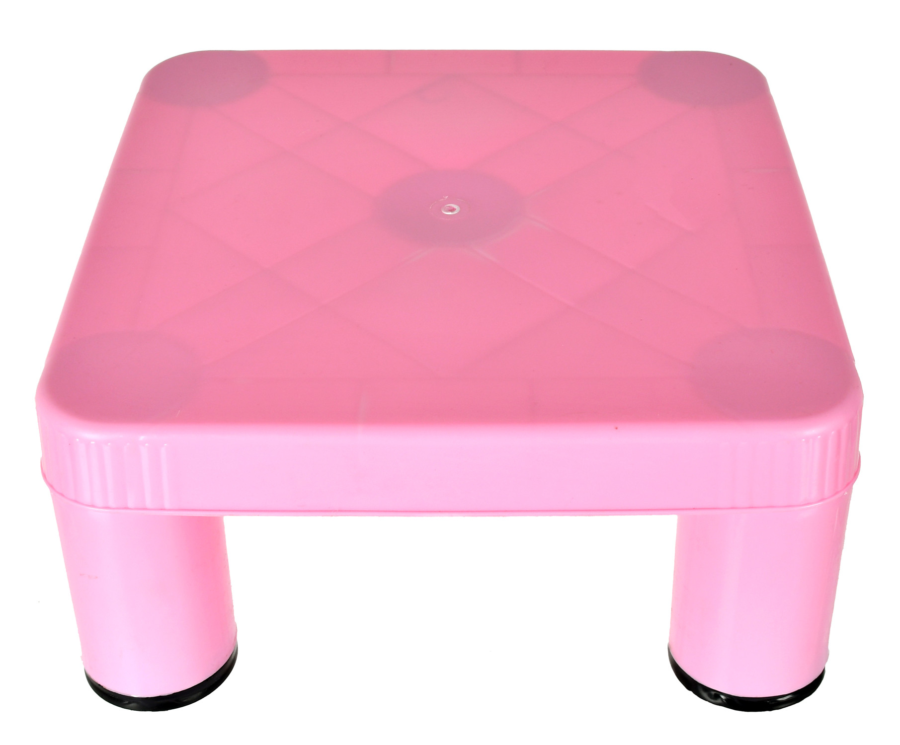 Kuber Industries Large Multipurposes Square Plastic Seating Stool/Patla (Pink)