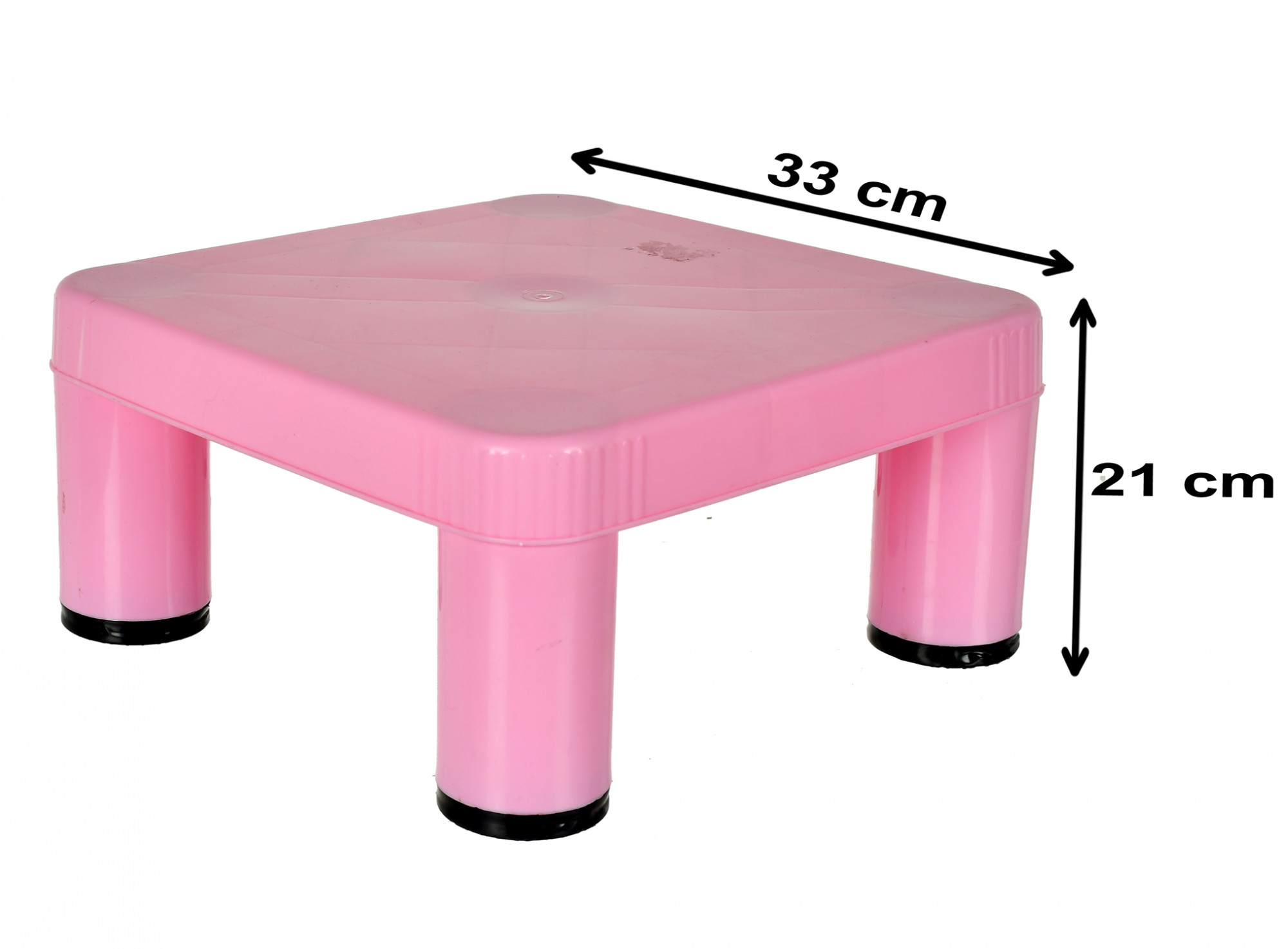 Kuber Industries Large Multipurposes Square Plastic Seating Stool/Patla (Pink)