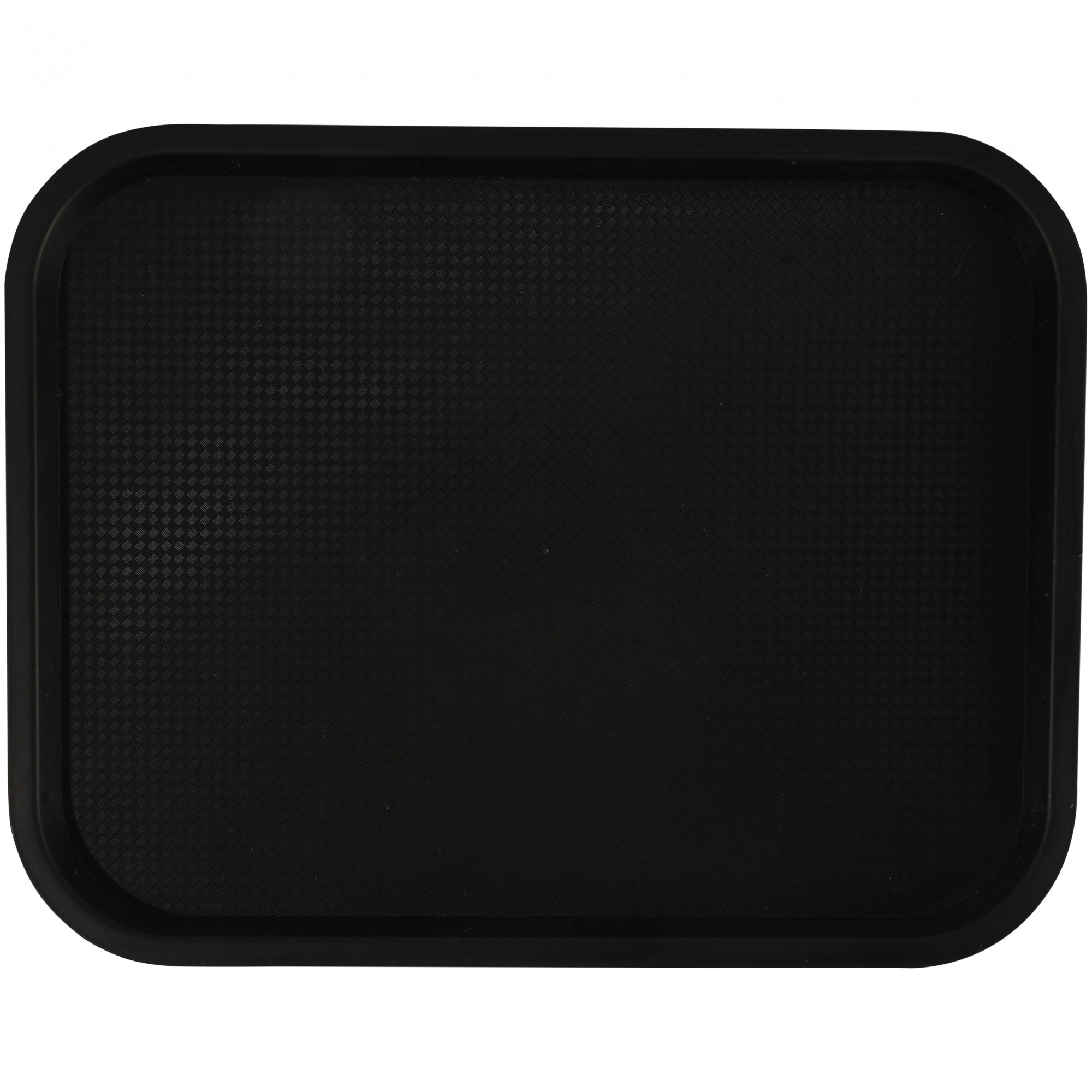 Kuber Industries Large Non-Slip Tray for Kitchen Serving  Plain  Lightweight Plastic Organizer Accessories for Office  Home  Black