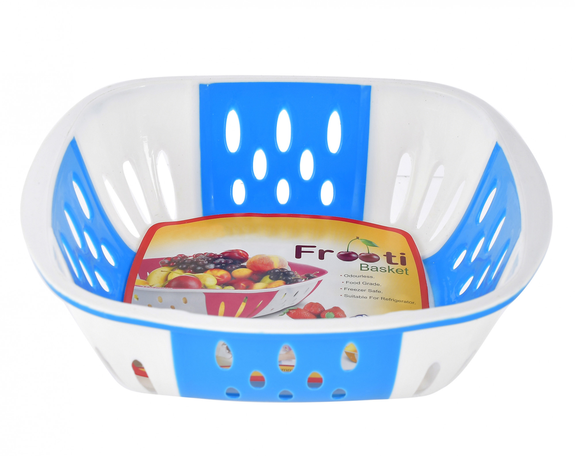Kuber Industries Large Plastic Fruit, vegetable Storage Basket (Blue)-HS42KUBMART25377
