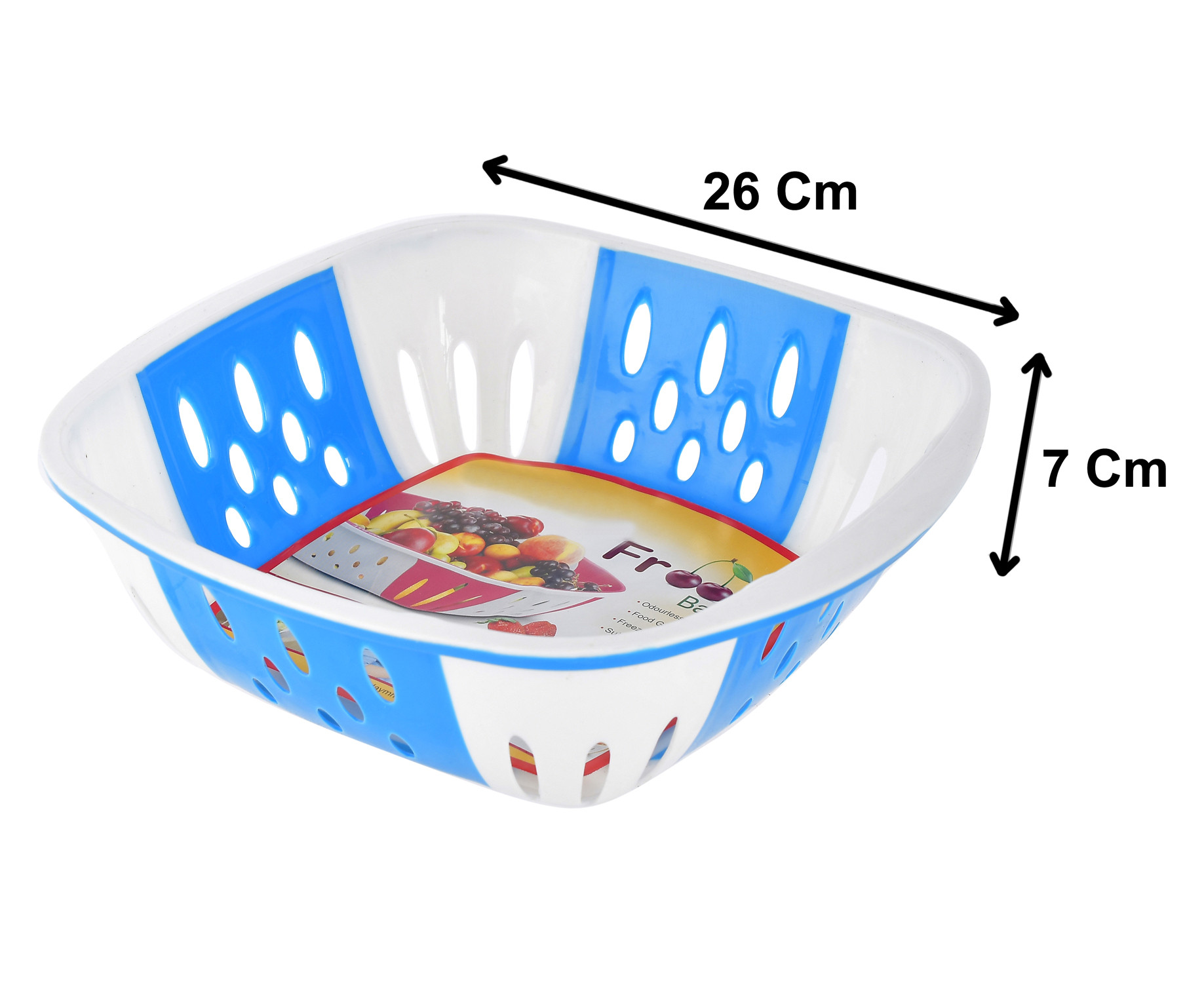 Kuber Industries Large Plastic Fruit, vegetable Storage Basket (Blue)-HS42KUBMART25377
