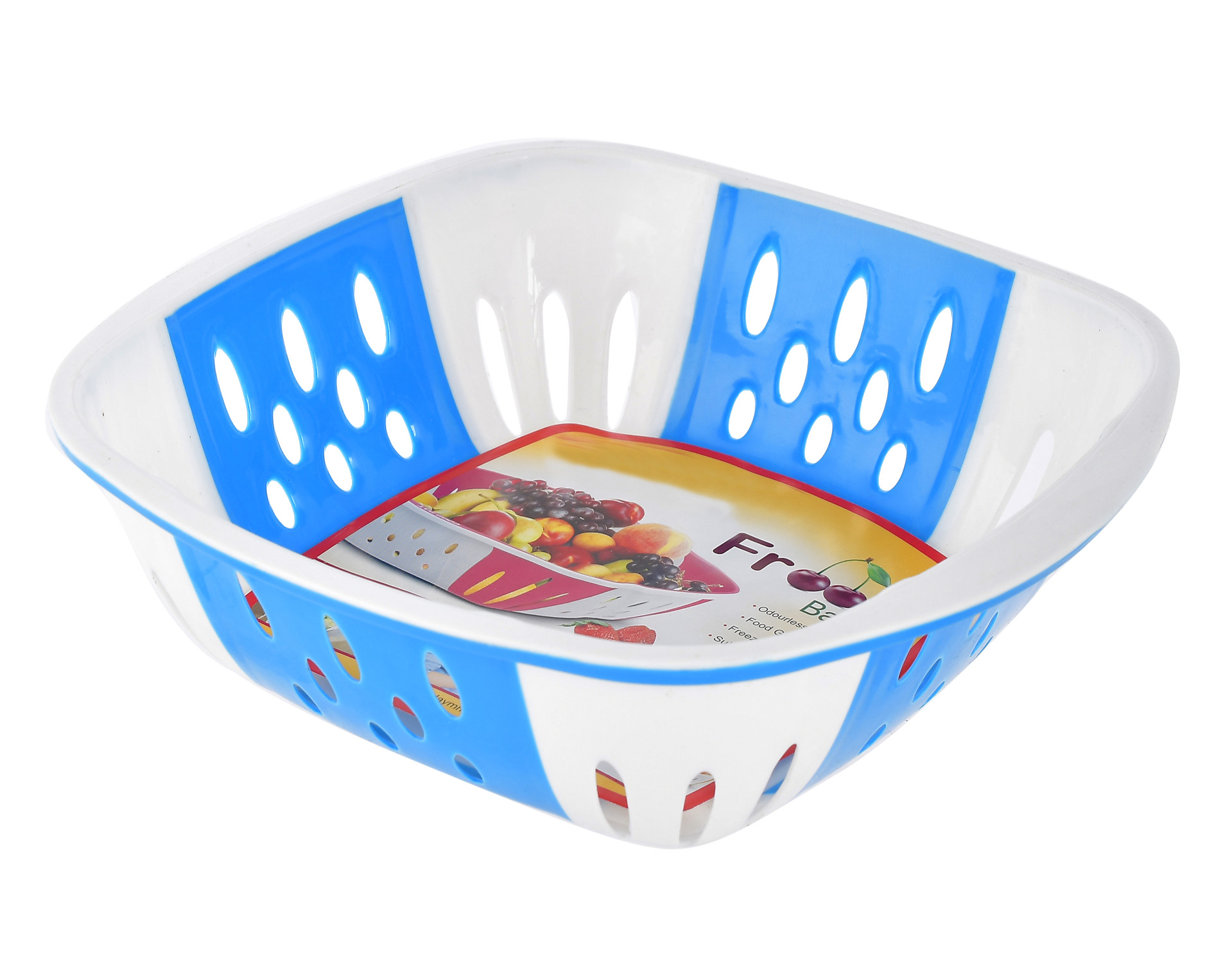 Kuber Industries Large Plastic Fruit, vegetable Storage Basket (Blue)-HS42KUBMART25377
