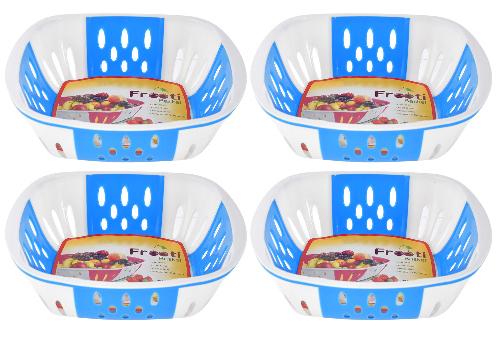 Kuber Industries Large Plastic Fruit, vegetable Storage Basket (Blue)-HS42KUBMART25377