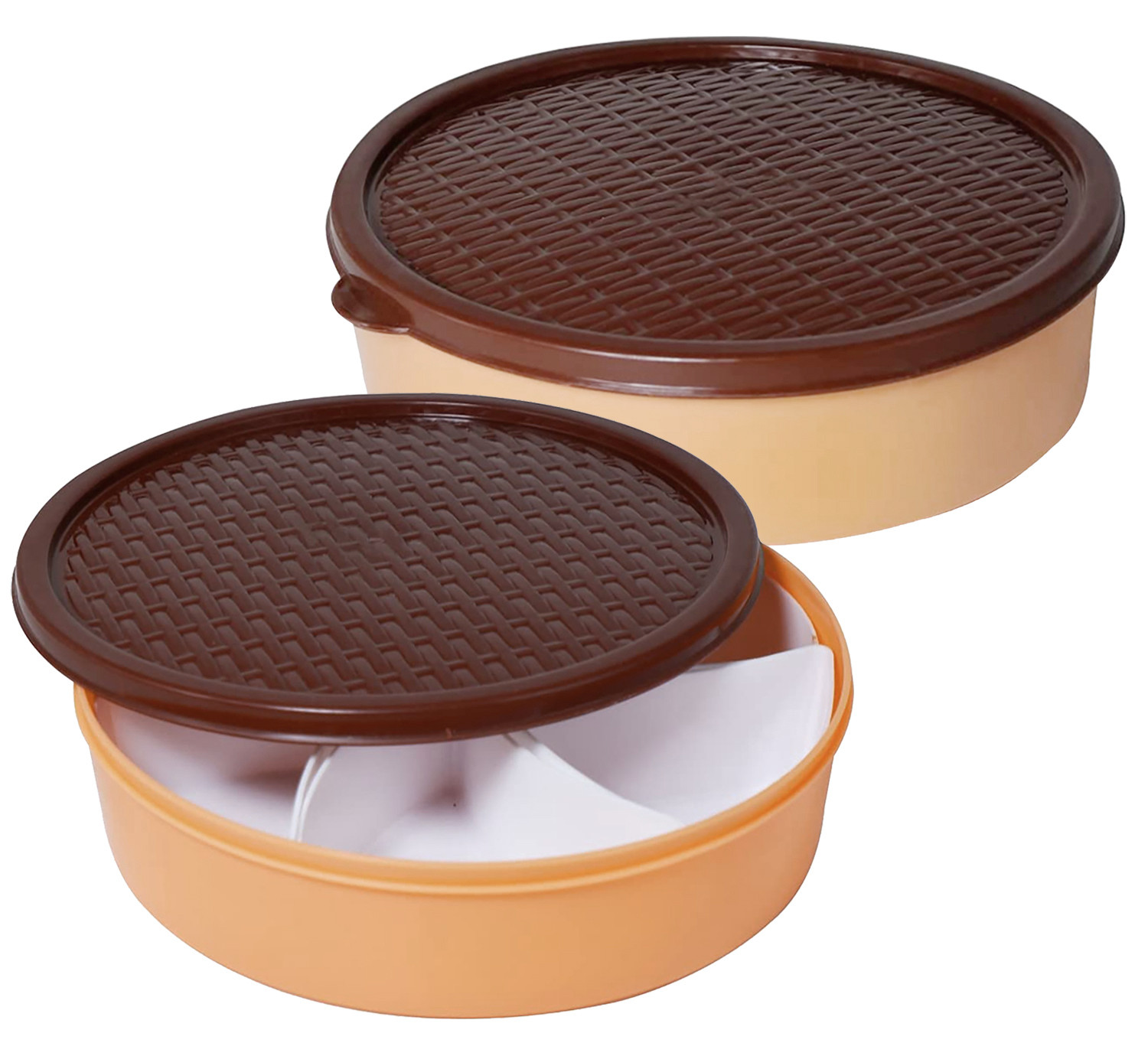 Kuber Industries Large Plastic Masala Box With 6 Containers & 1 Spoon (Cream)-HS43KUBMART25893