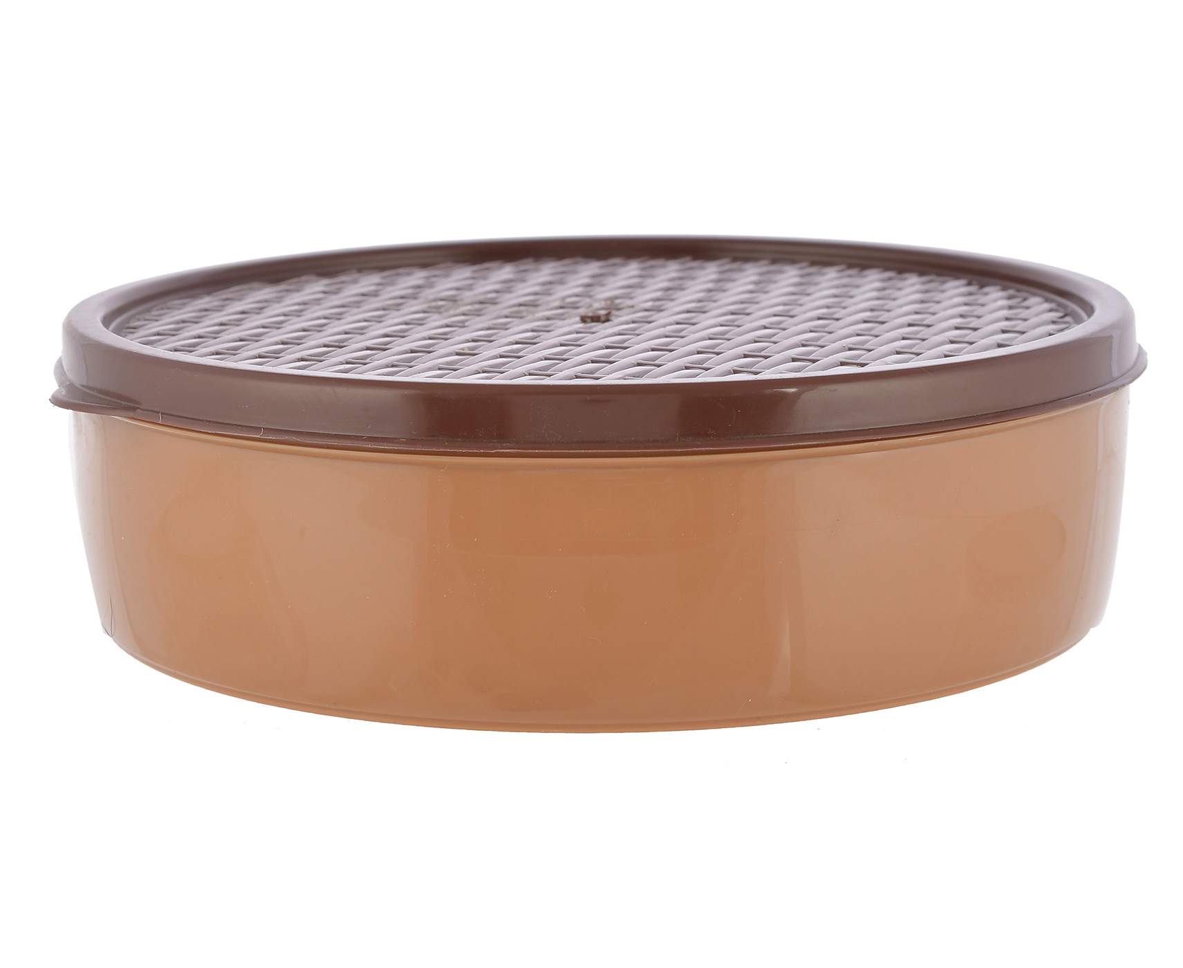 Kuber Industries Large Plastic Masala Box With 6 Containers & 1 Spoon (Light Brown)-HS43KUBMART25901