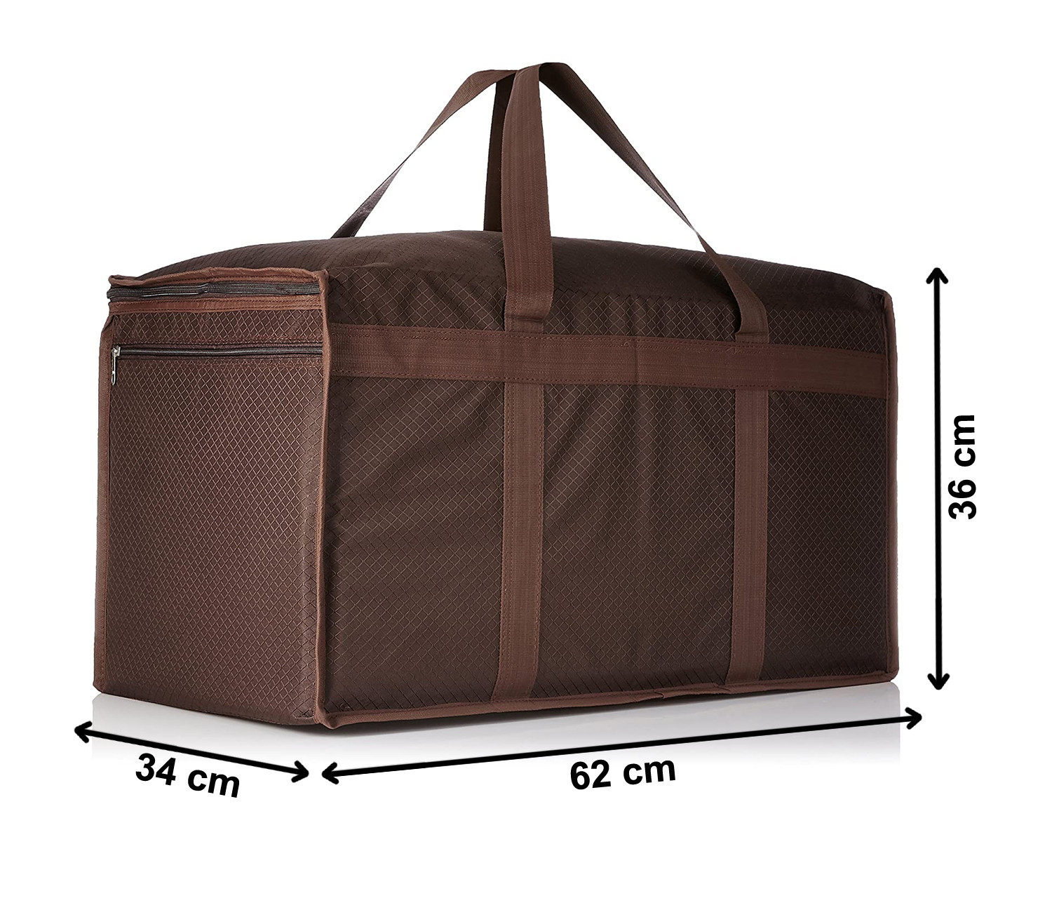 Kuber Industries Large Size Canvas Multi-Purpose Storage Bag For Clothing/Toy/Blanket Storage Bag with Zipper Closure And Strong Handle (Brown)-HS_38_KUBMART21769