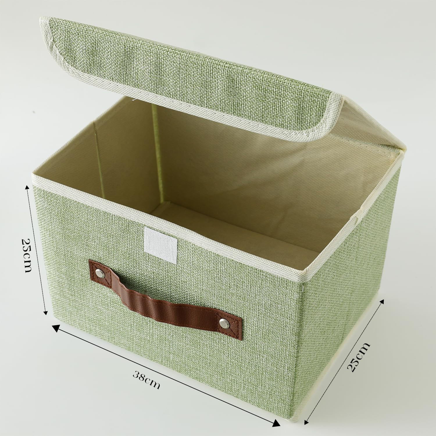 Kuber Industries Large Storage Box With Lid|Foldable Toys Storage Bin|Wardrobe Organizer For clothes|Front Handle & Sturdy (Green)
