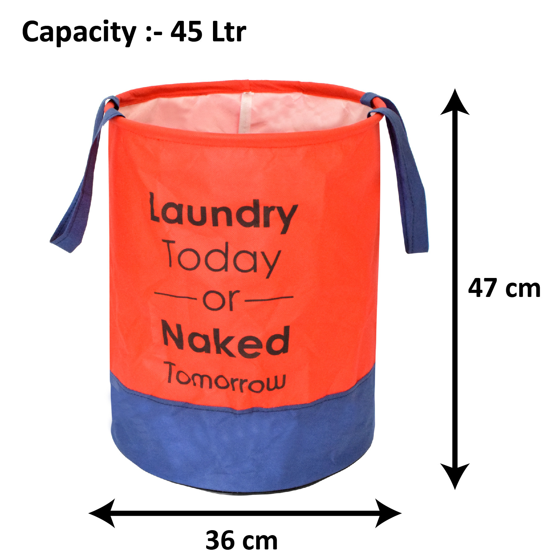 Kuber Industries Laundry Bag for Clothes, Toys With Handles, 45L (Red & Blue)-HS43KUBMART25869