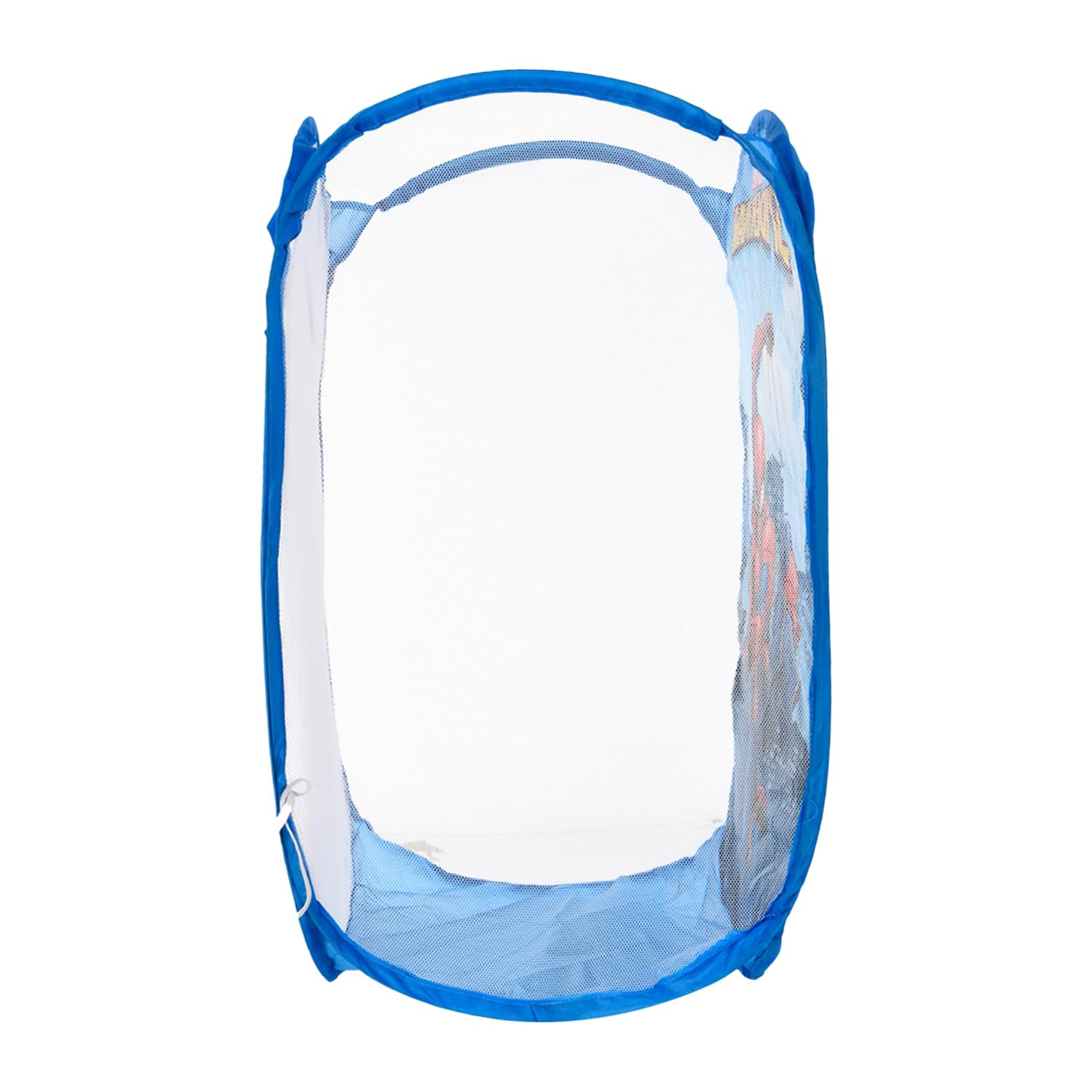 Kuber Industries Laundry Basket | Marvel Spiderman Net Foldable Laundry | Nylon Storage Basket with Handle | Basket for Home | Toy Storage | 30 LTR | Sky Blue