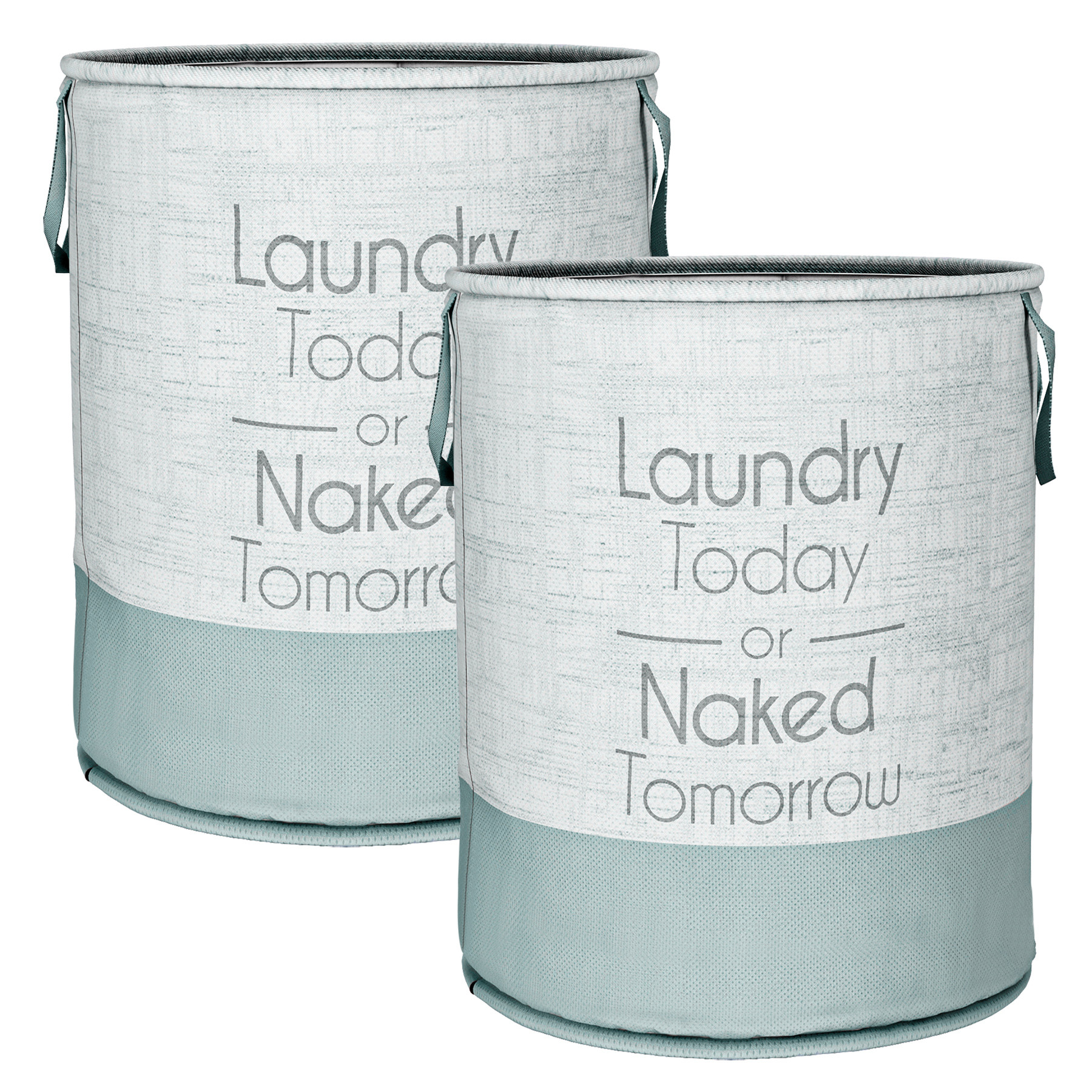 Kuber Industries Laundry Basket | Non-Woven Round Laundry Basket | Clothes Storage Hamper | Foldable Laundry Bag with Handle | Toy Storage Basket | Jute-Print | 45 LTR | Gray