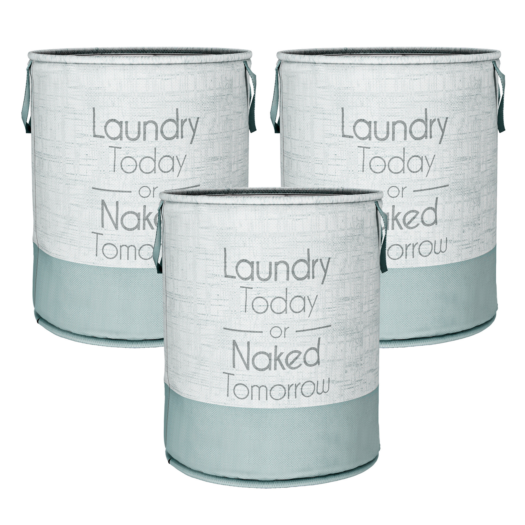 Kuber Industries Laundry Basket | Non-Woven Round Laundry Basket | Clothes Storage Hamper | Foldable Laundry Bag with Handle | Toy Storage Basket | Jute-Print | 45 LTR | Gray