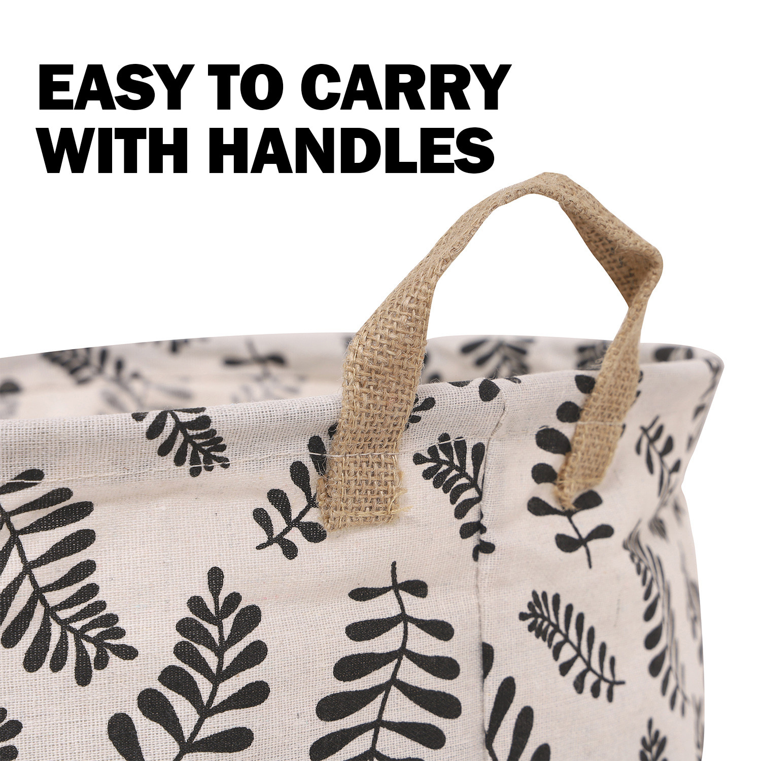 Kuber Industries Laundry Basket  Round Foldable Laundry Basket  Flower Gol Jute Storage Bag  Clothes Basket for Home  Toy Storage Basket  45 LTR  Brown