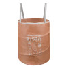 Kuber Industries Laundry Basket | Round Foldable Laundry Basket | Jute Storage Bag with Button Handles | Clothes Basket for Home | Toy Storage Basket | 45 LTR | Peach