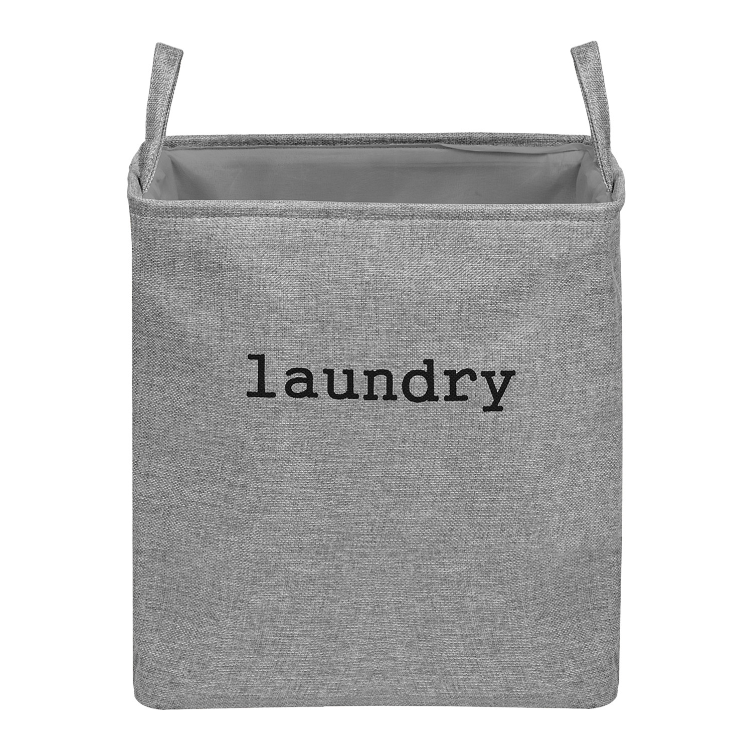 Kuber Industries Laundry Basket | Square Foldable Laundry Basket | Jute Storage Bag with Handles | Clothes Basket for Home | Toy Storage Basket | 40 LTR | Gray