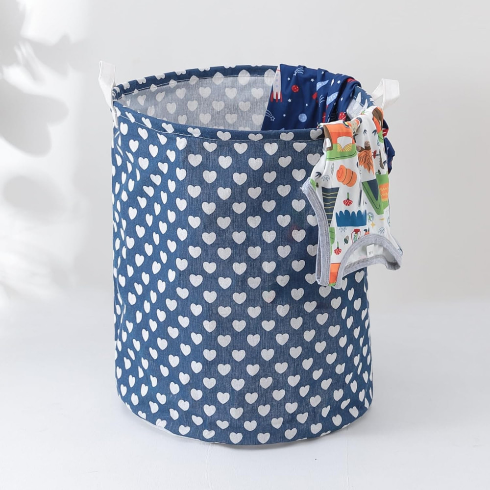 Kuber Industries Laundry Basket For Clothes|Foldable Laundry Hamper|Basket For Toys, Dirty clothes, Storage &quot;45 LTR&quot; (Blue)