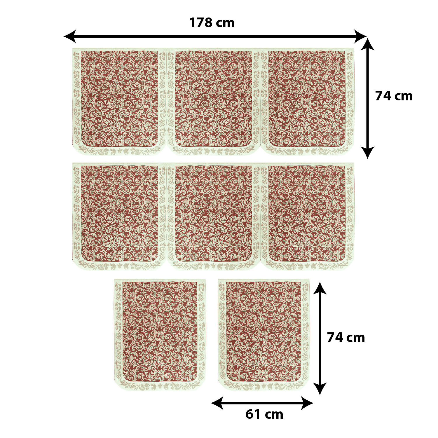 Kuber Industries Leaf Design 5 Seater Cotton Sofa Cover Set (Maroon)