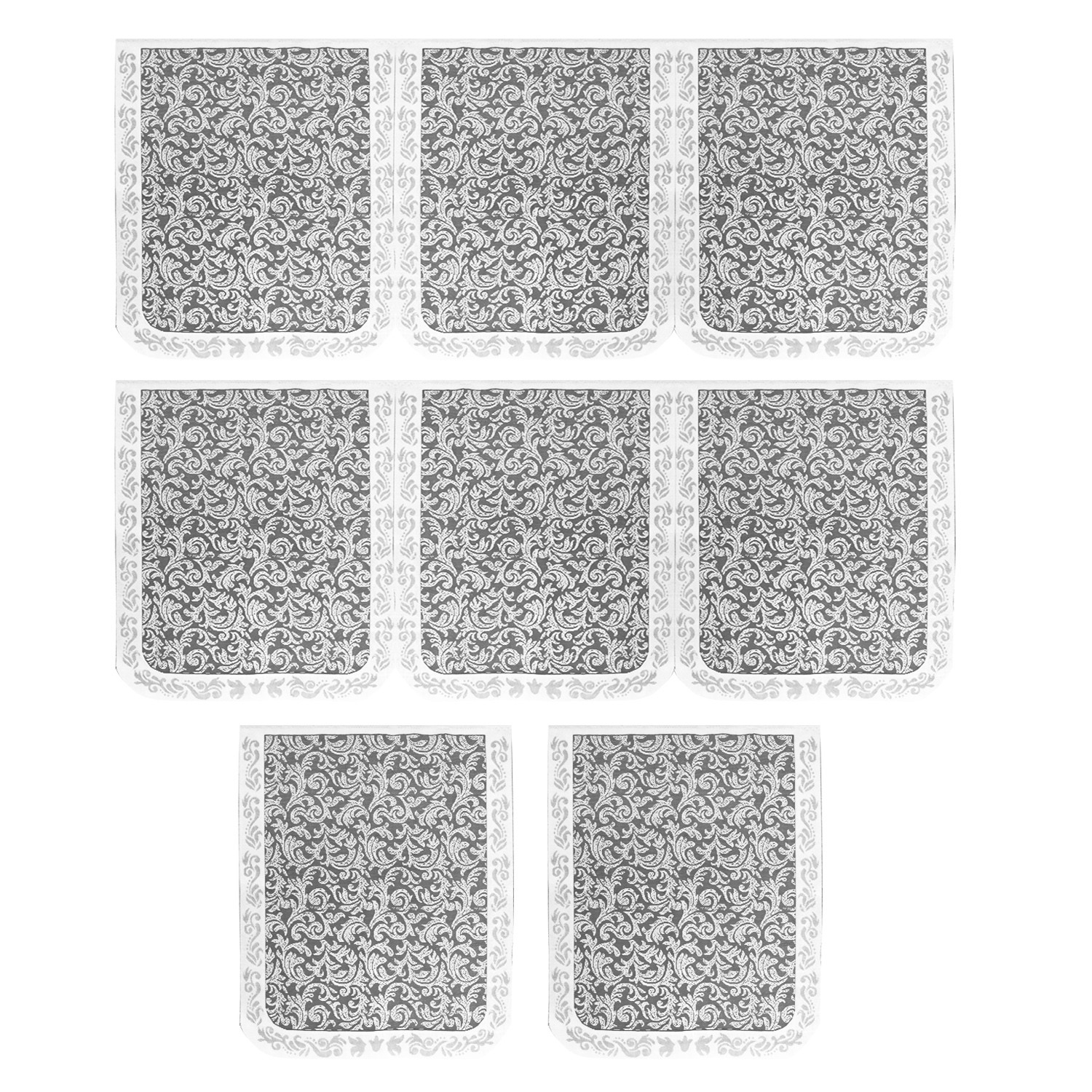 Kuber Industries Leaf Design 5 Seater Cotton Sofa Cover Set (White)