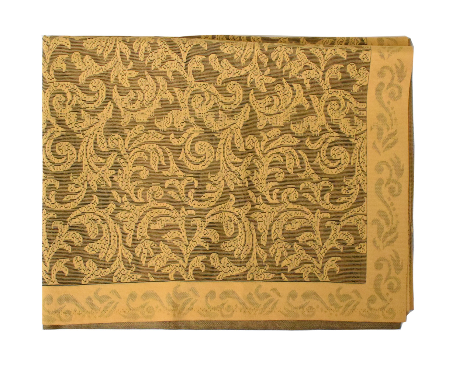 Kuber Industries Leaf Design Cotton 4 Seater Center Table Cover 60