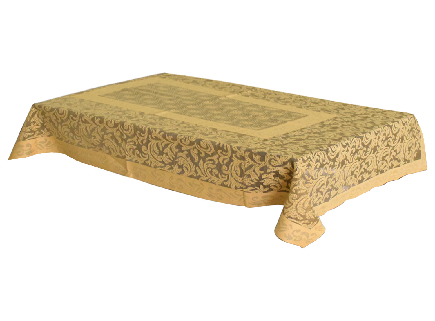 Kuber Industries Leaf Design Cotton 4 Seater Center Table Cover 60