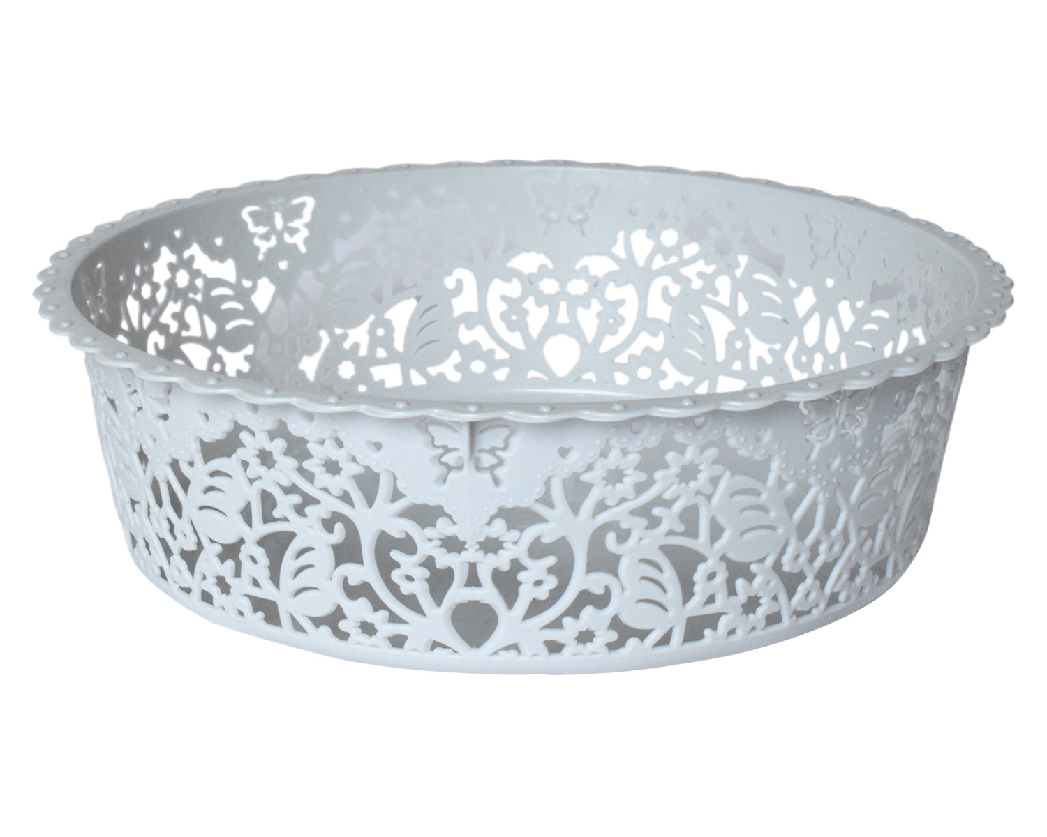 Kuber Industries Leaf Design Multipurpose Round Shape Basket Ideal For Friuts, Vegetable, Toys Small & Large Pack of 2 (Grey)