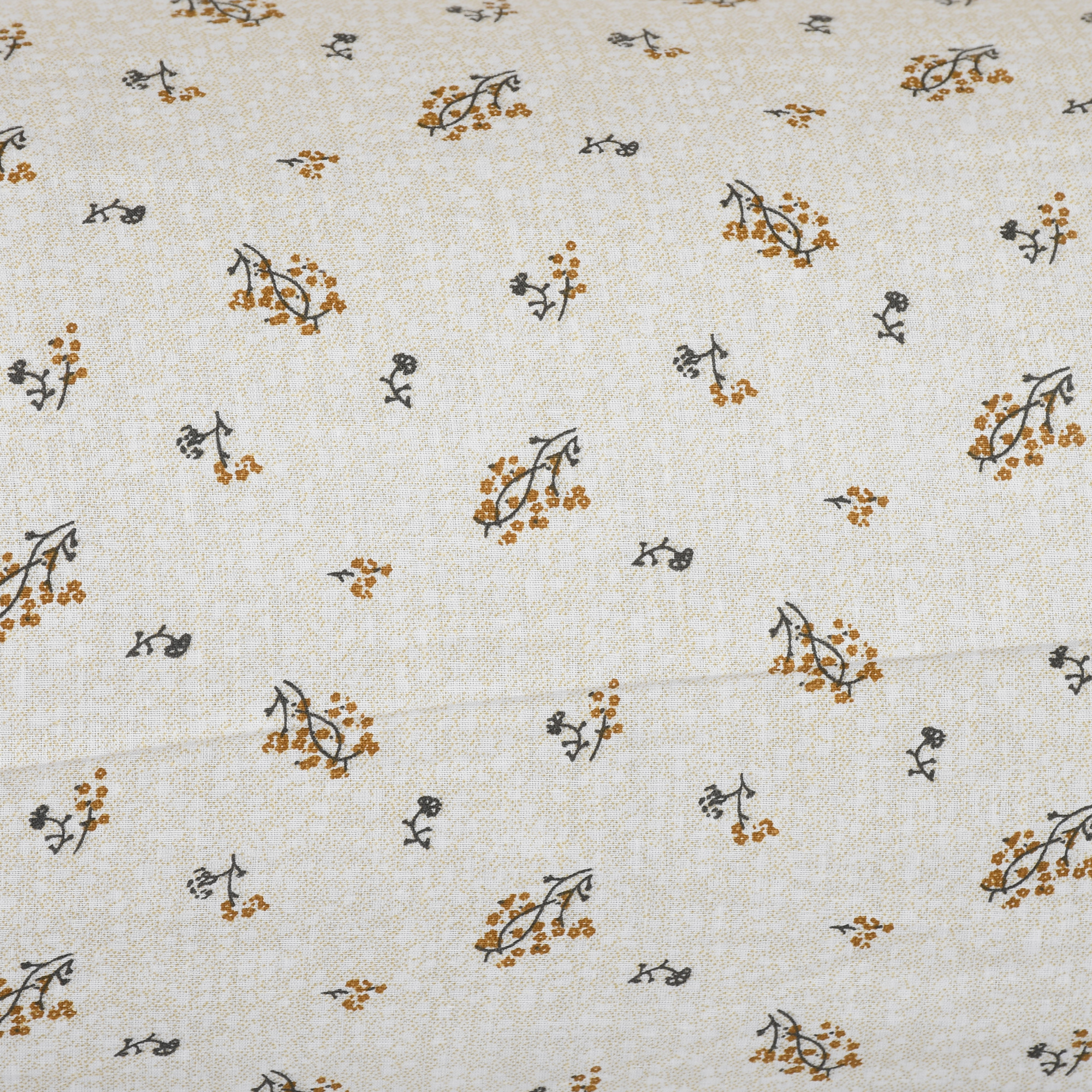 Kuber Industries Leaf Design Premium Cotton Bolster Covers, 16 x 30 inch,(Cream)