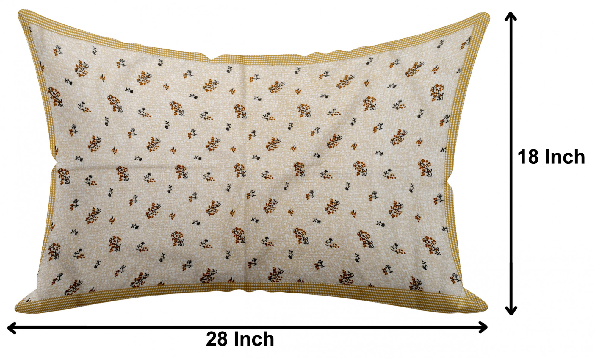 Kuber Industries Leaf Design Premium Cotton Pillow Covers, 18 x 28 inch,(Cream)