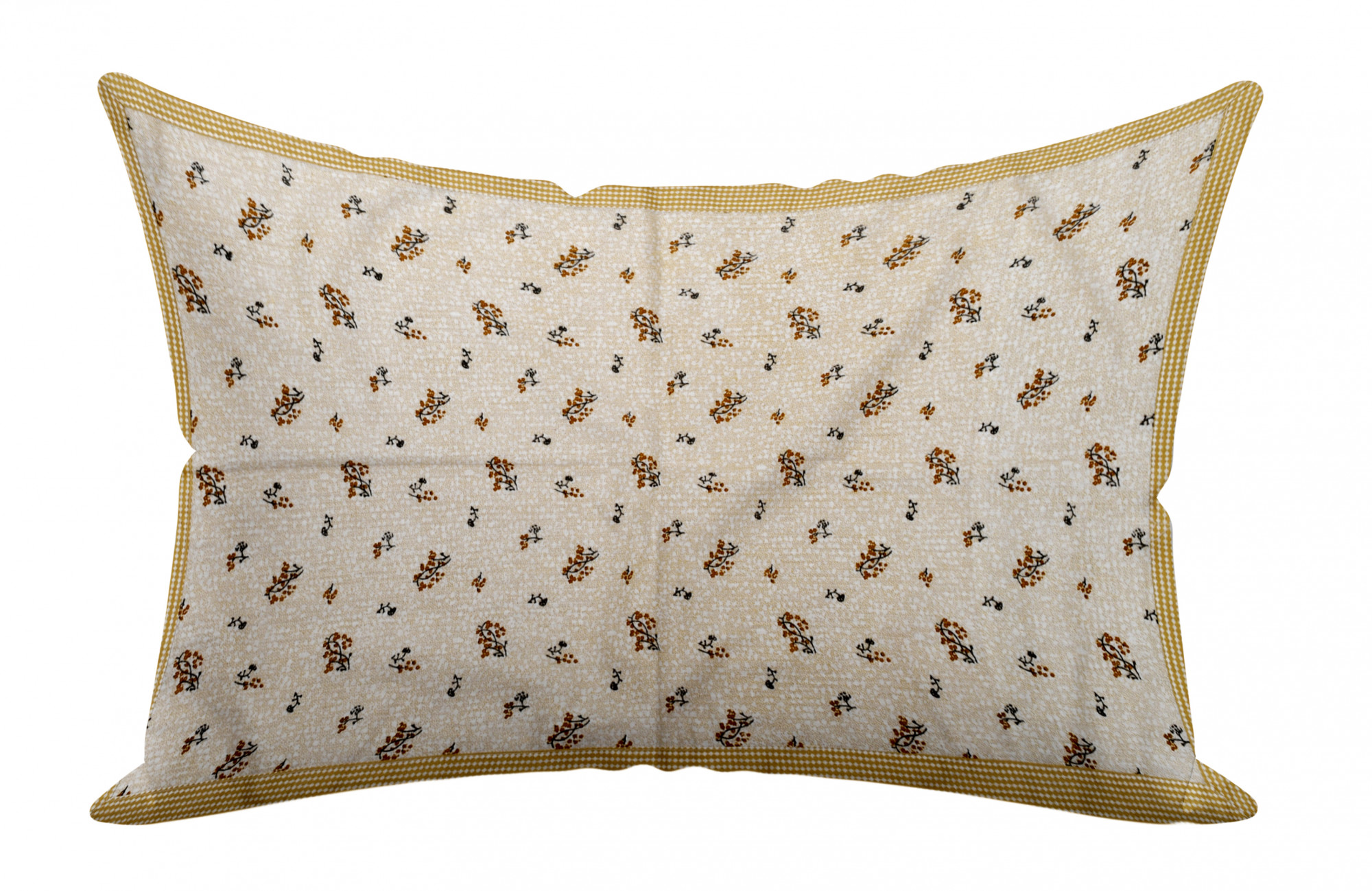 Kuber Industries Leaf Design Premium Cotton Pillow Covers, 18 x 28 inch,(Cream)