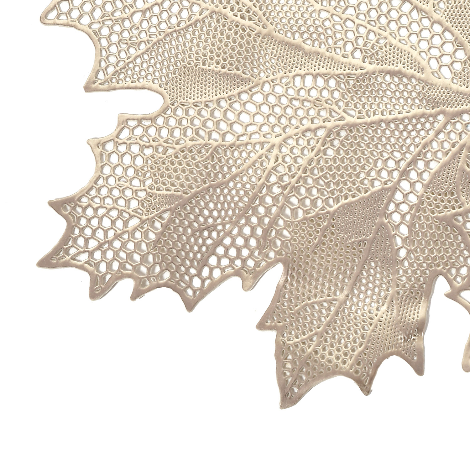 Kuber Industries Leaf Design Soft Leather Table Runner For Patios Family Dinner Office Kitchen Table (Gold)-HS43KUBMART26601