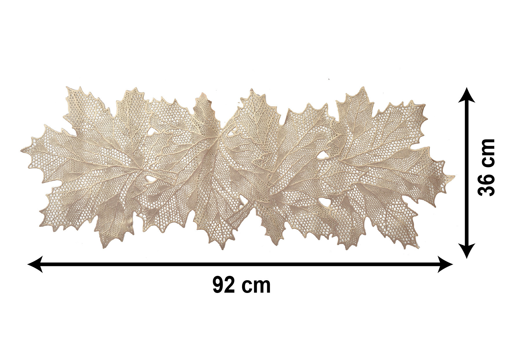 Kuber Industries Leaf Design Soft Leather Table Runner For Patios Family Dinner Office Kitchen Table (Gold)-HS43KUBMART26601