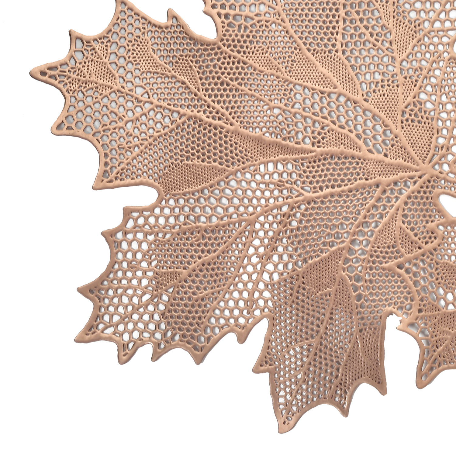 Kuber Industries Leaf Design Soft Leather Table Runner For Patios Family Dinner Office Kitchen Table (Copper)-HS43KUBMART26605