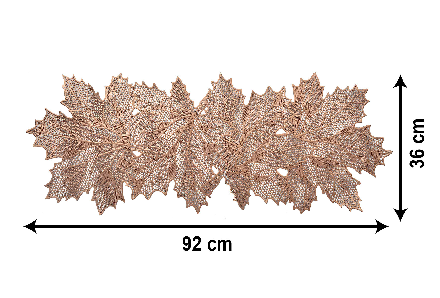 Kuber Industries Leaf Design Soft Leather Table Runner For Patios Family Dinner Office Kitchen Table (Copper)-HS43KUBMART26605